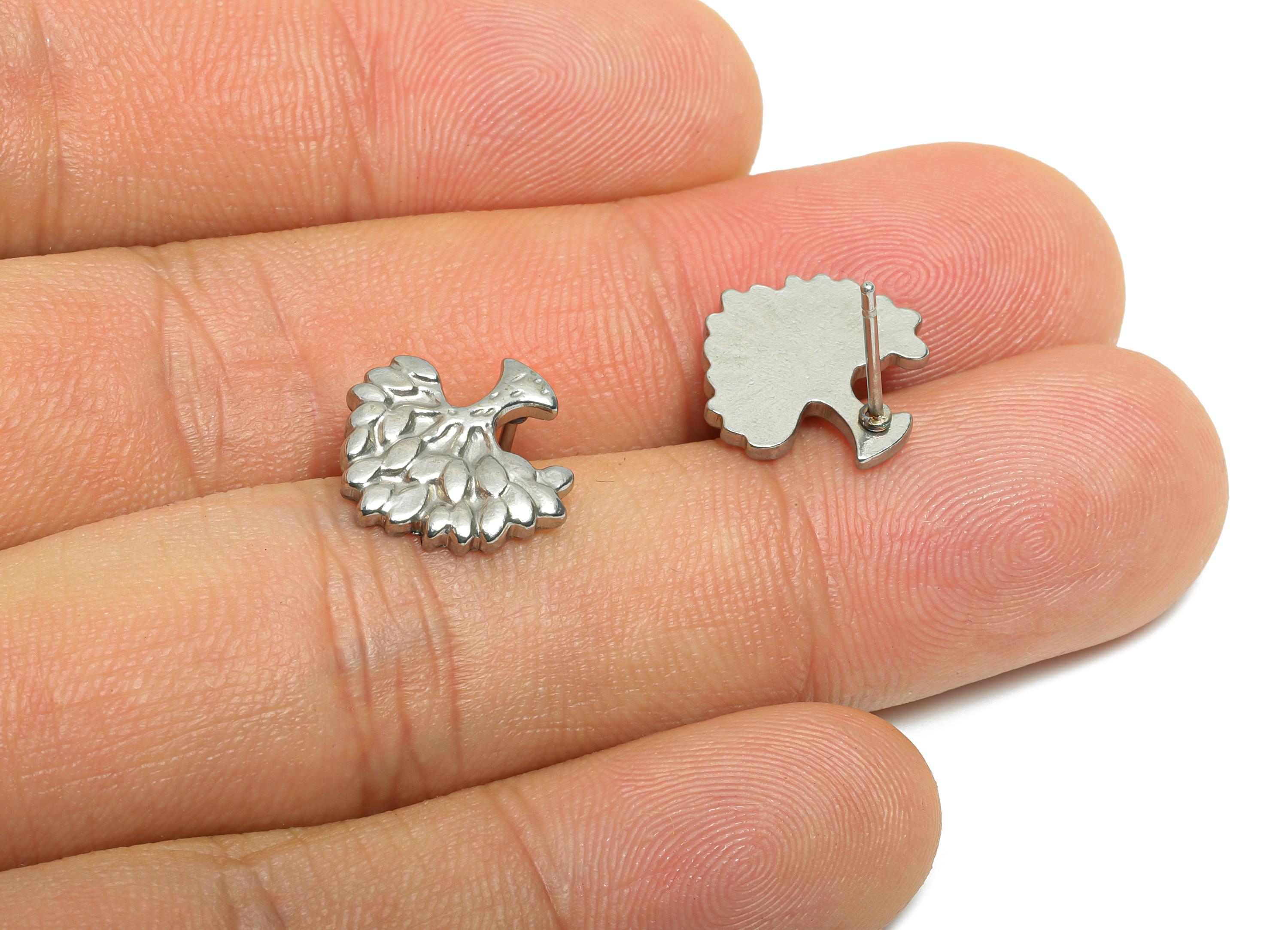 Steel Tree Stud Earring - Steel Tree Of Life Earring Post - Steel Woodland Stud Earring - Minimalist Nature Stud - 12x12x1mm - SS2726 - DOMEDBAZAAR
