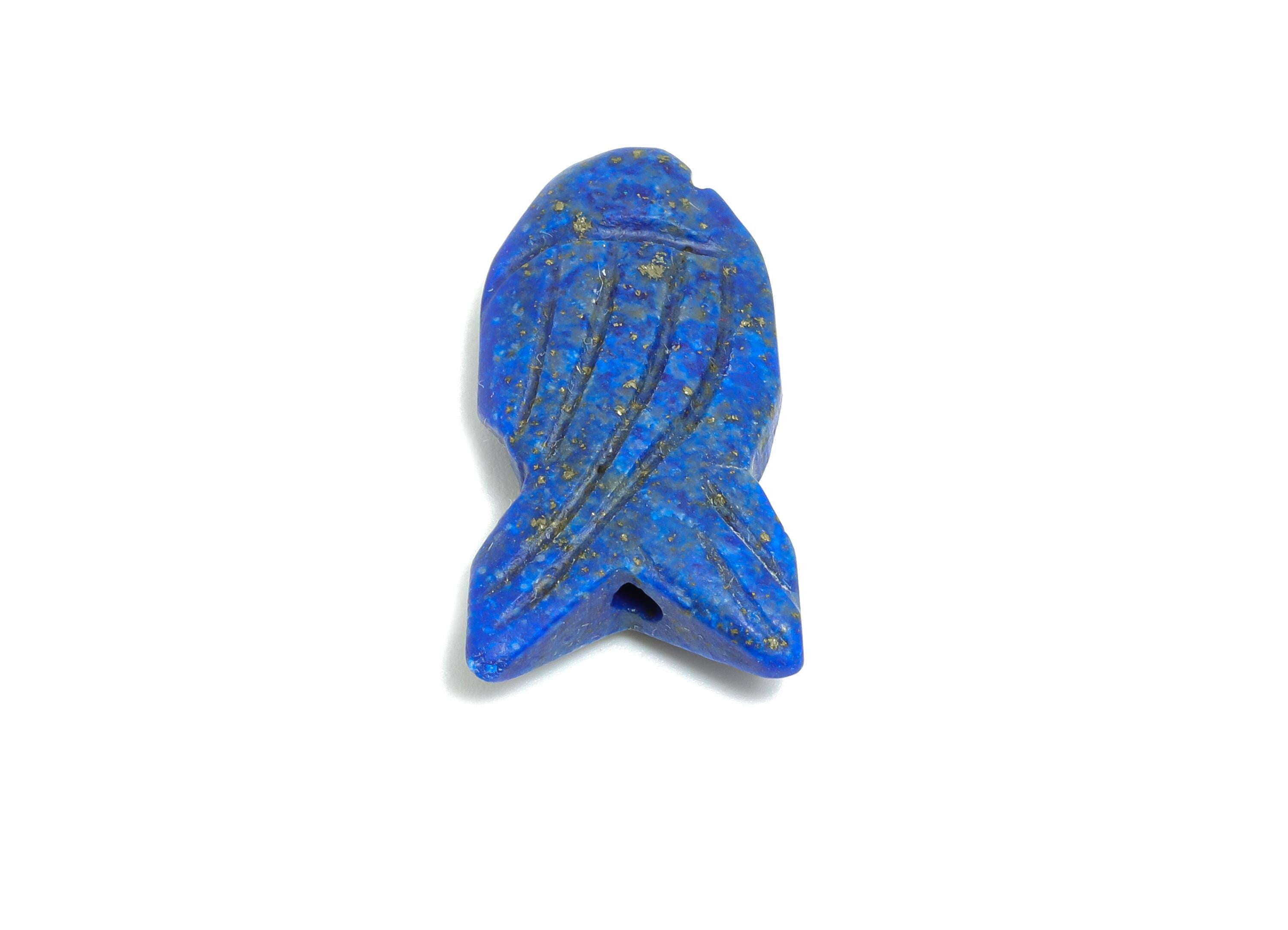 Lapis Lazuli Fish Beads - Blue Stone Fish Beads - Natural Stone Marine Life Beads - Craft Beads for Necklaces - 24.52x10.2x4.84mm - NS3109