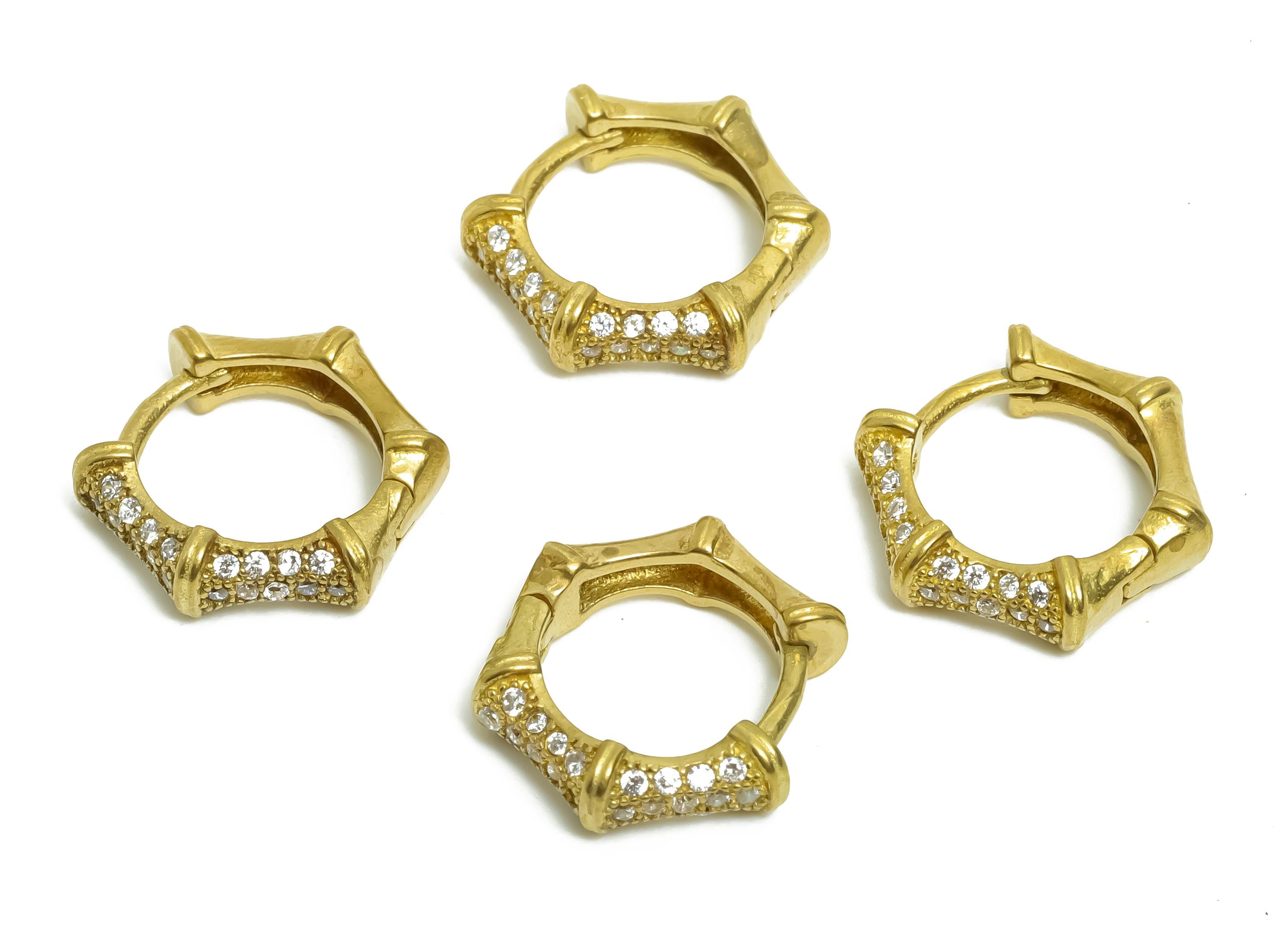 Brass CZ Huggie Hoop Earring - Raw Brass Geometric Zircon Earrings - Modern Huggie Hoop Clasp - Jewelry Supplies - 12.44x12x3.83mm - PP11337 - DOMEDBAZAAR