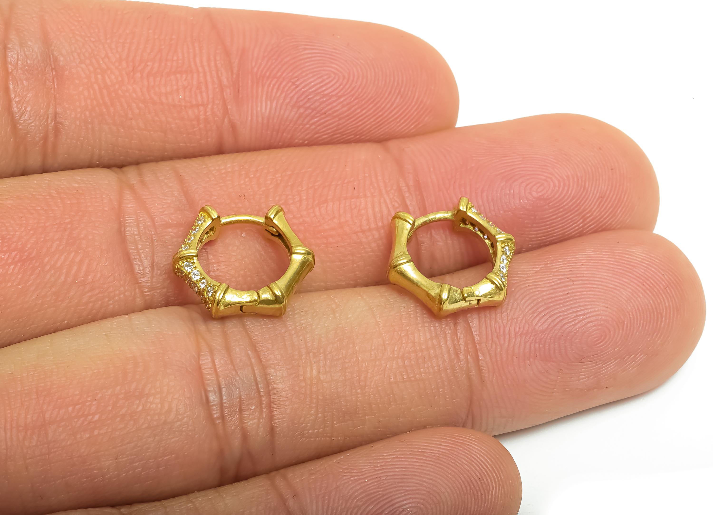 Brass CZ Huggie Hoop Earring - Raw Brass Geometric Zircon Earrings - Modern Huggie Hoop Clasp - Jewelry Supplies - 12.44x12x3.83mm - PP11337 - DOMEDBAZAAR