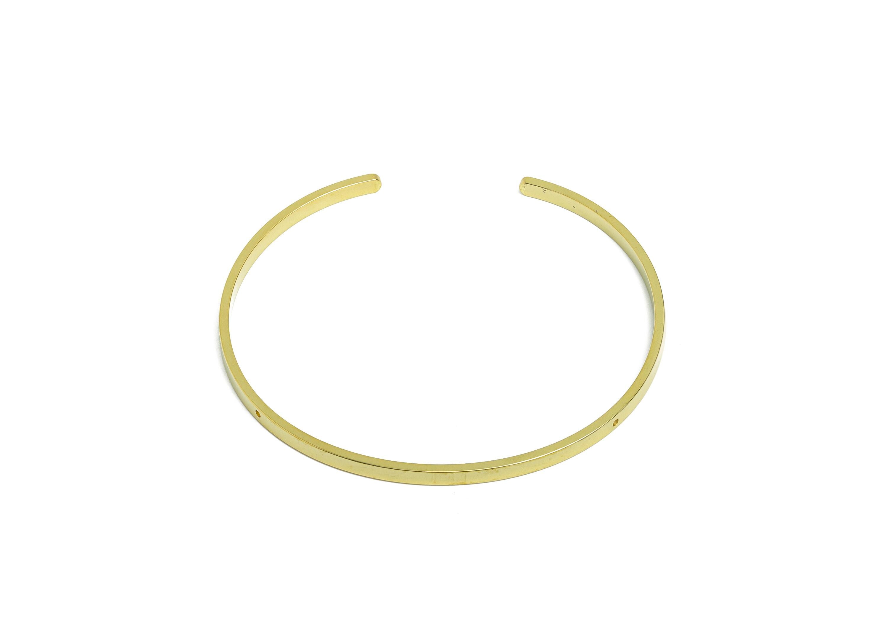 1.5*3mm Brass Bangle Bracelet - Raw Brass Minimalist Open Cuff Bracelet With 2 Holes - Customizable Holes For Beading - 62x55x3mm - PP11201
