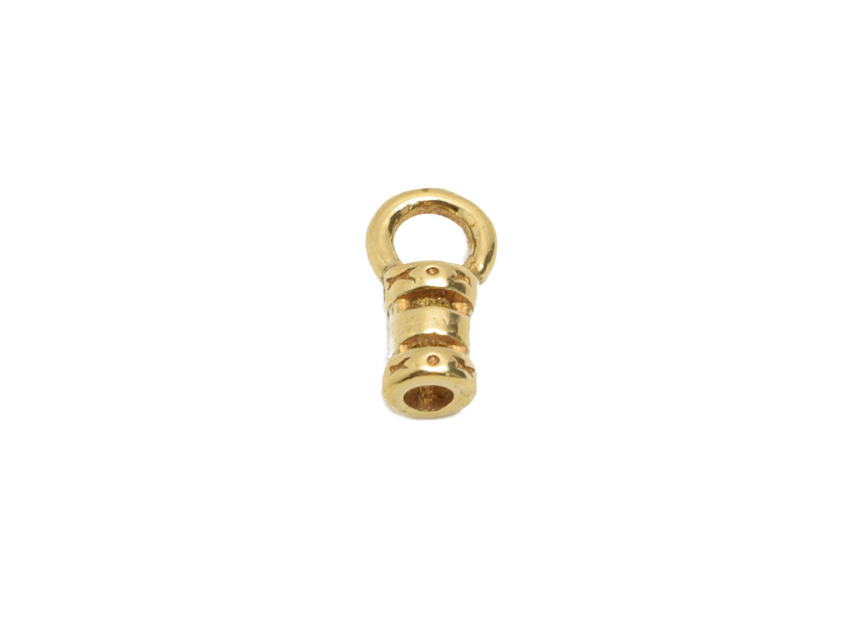2mm Cord End Caps - Raw Brass Small Jewelry End Findings - Barrel Cord Ends for Jewelry - Tube Cord Tips - Connector Ends for Cord - PP11394