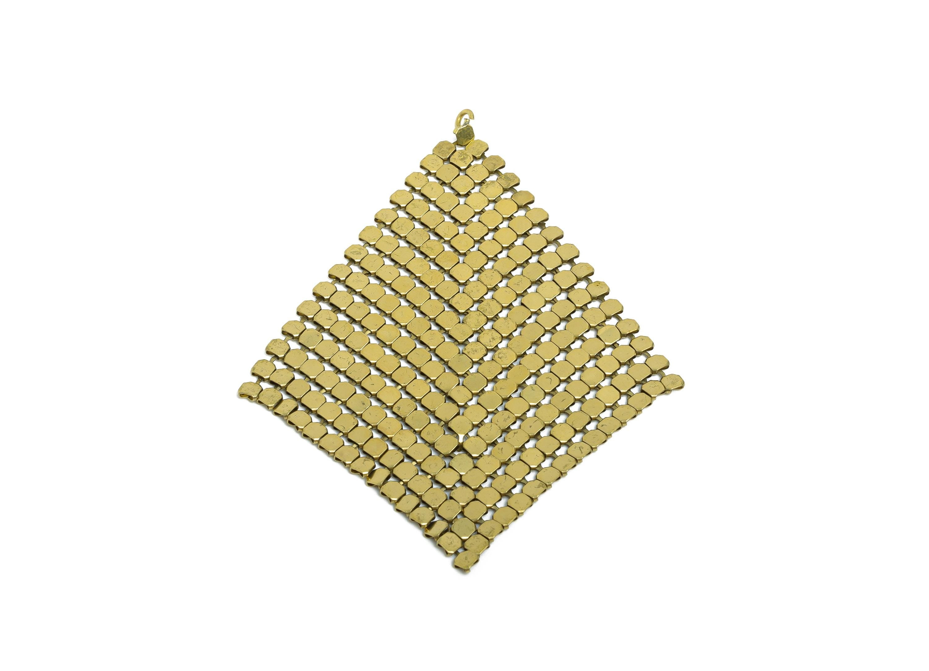 Brass Mesh Fabric Panel Earring Charm - Raw Brass 5x5mm Square Mesh Earring Charms - Flexible Sequin Chainmail Sheet - 5x5x1.57mm - PP11397 - DOMEDBAZAAR