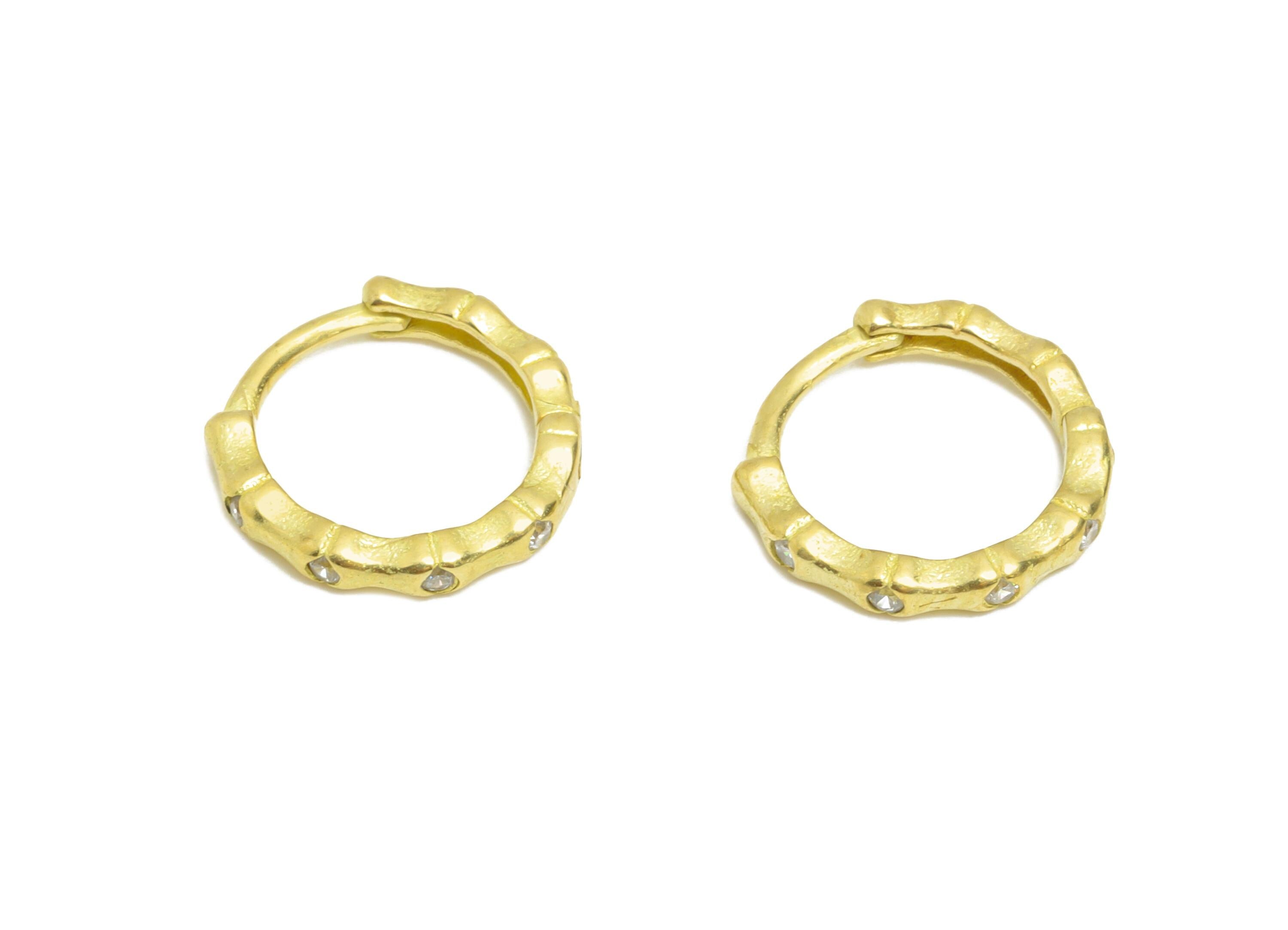 Brass Huggie Hoop Earring - Raw Brass Textured Earring - Huggie Hoop Clasp - Everyday Wear - Jewelry Finding - 9.53x9.3x1.54mm - PP11329 - DOMEDBAZAAR