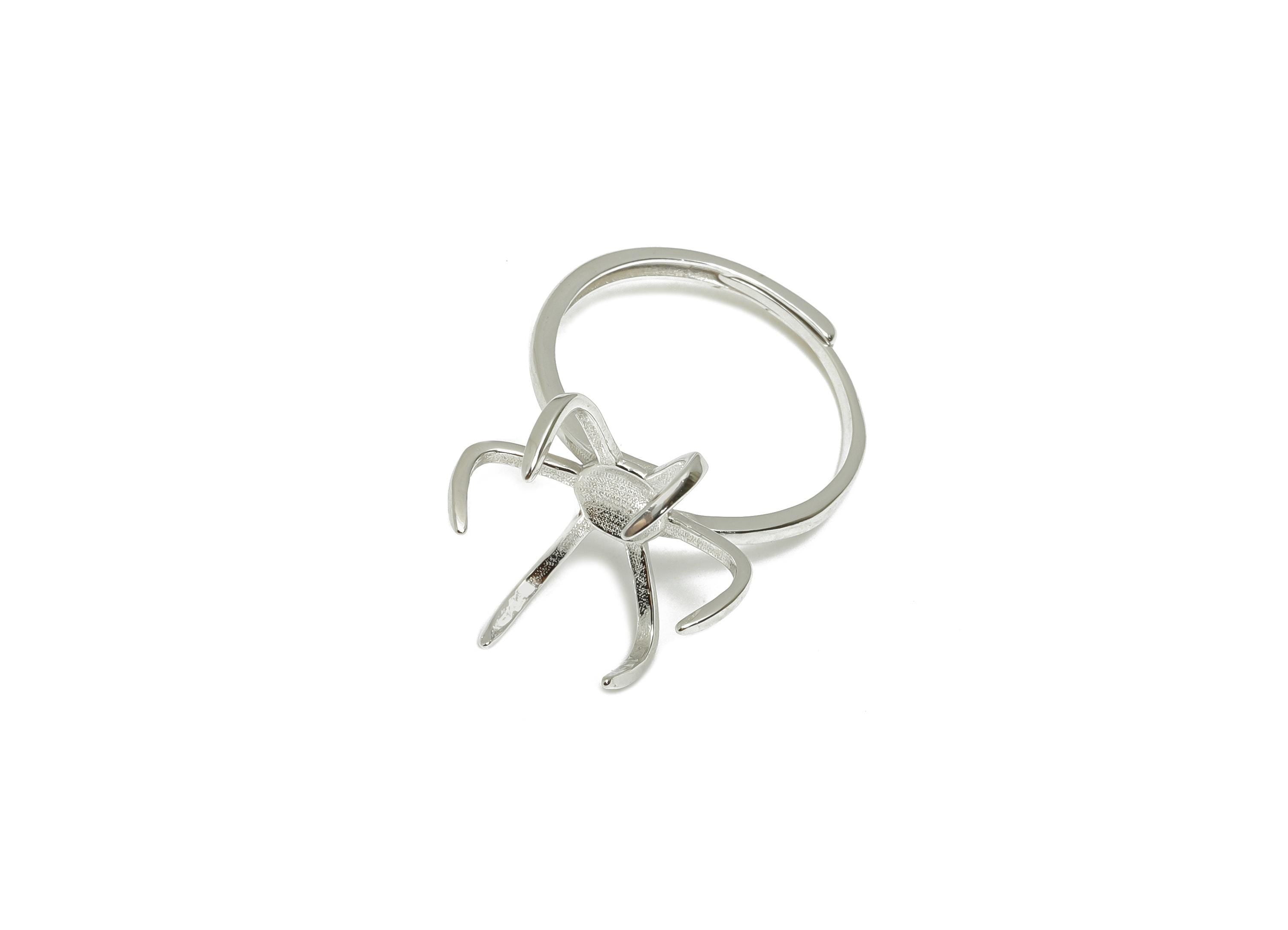 Spider Prong Ring Base - 925 Sterling Silver Ring - Artistic Claw Setting Ring - Customizable Ring Base -Unique Ring For Gemstones - SI1111