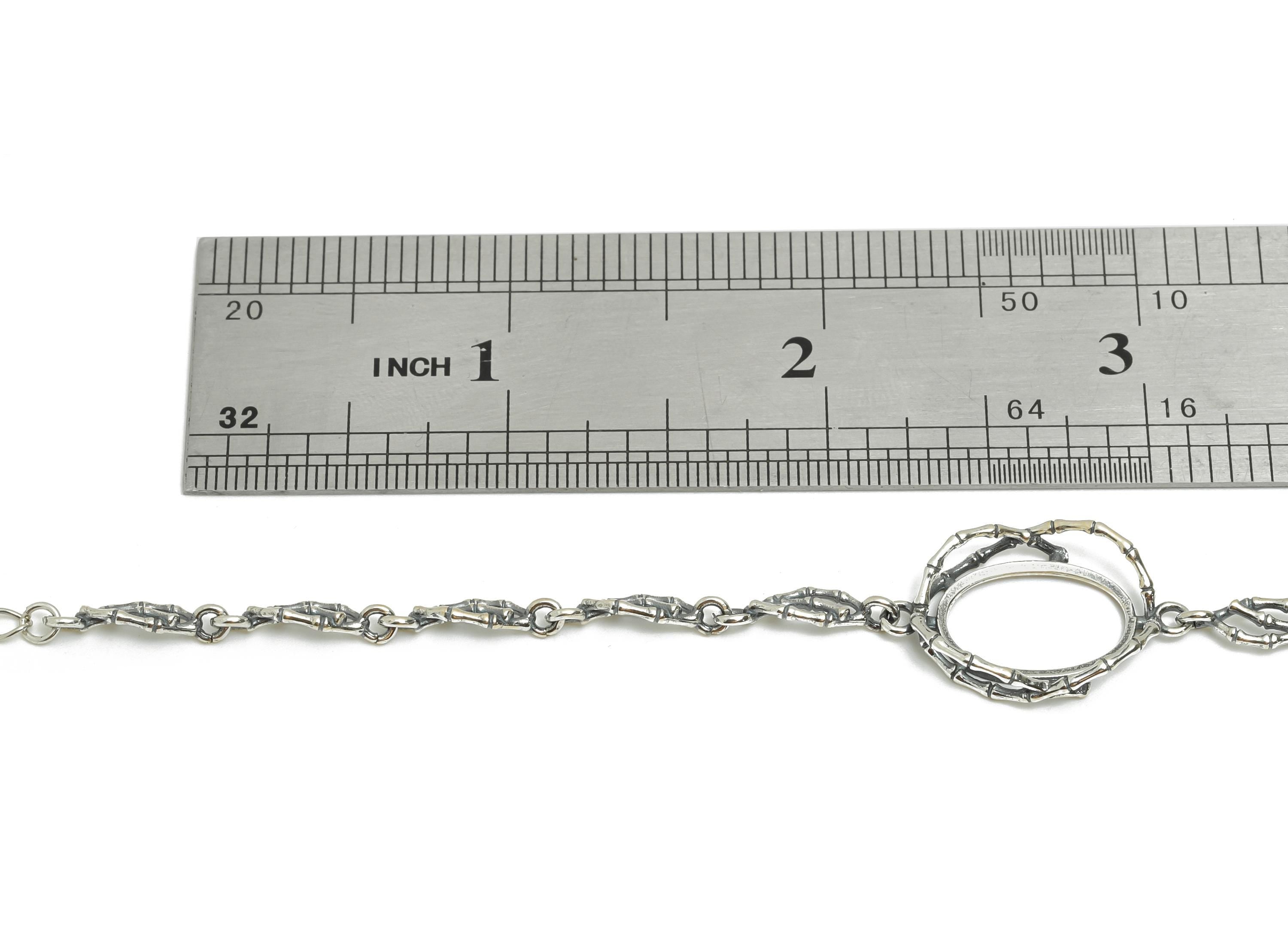 10*14mm Twig Motif Bracelet Setting - 20+4cm Adjustable Forest Style Chain Bracelet - 925 Sterling Silver Rhodium Plating Bracelet - SI1031 - DOMEDBAZAAR