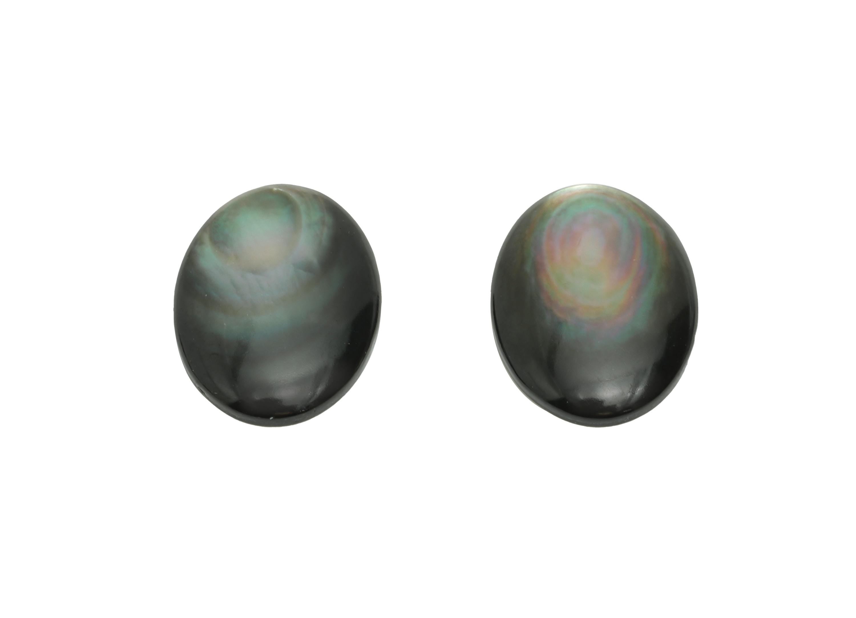 10*14mm Natural Black Shells Cabochon - Oval Cabochon DIY Gemstone Setting - Cabochon for Rings or Pendants - Healing Gemstone - NS3068
