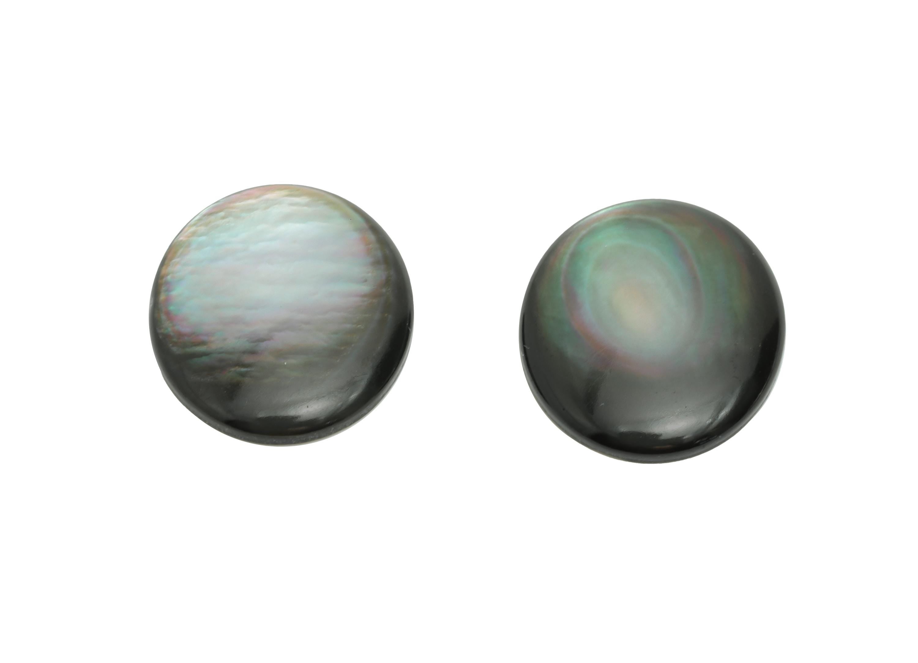 12*14mm Natural Black Shells Cabochon - Oval Cabochon DIY Gemstone Setting - Cabochon for Rings or Pendants - Healing Gemstone - NS3070