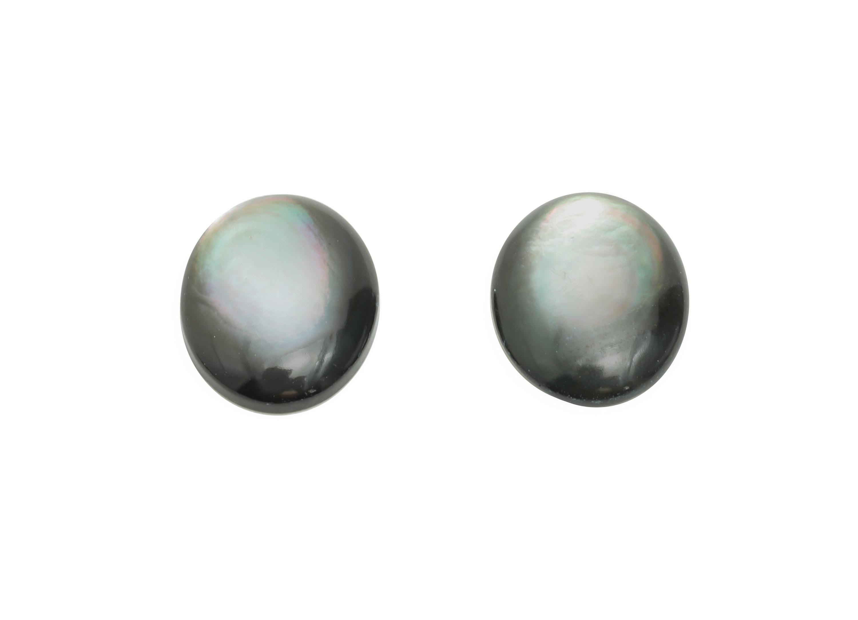 8*10mm Natural Black Shells Cabochon - Oval Cabochon DIY Gemstone Setting - Cabochon for Rings or Pendants - Healing Gemstone - NS3064