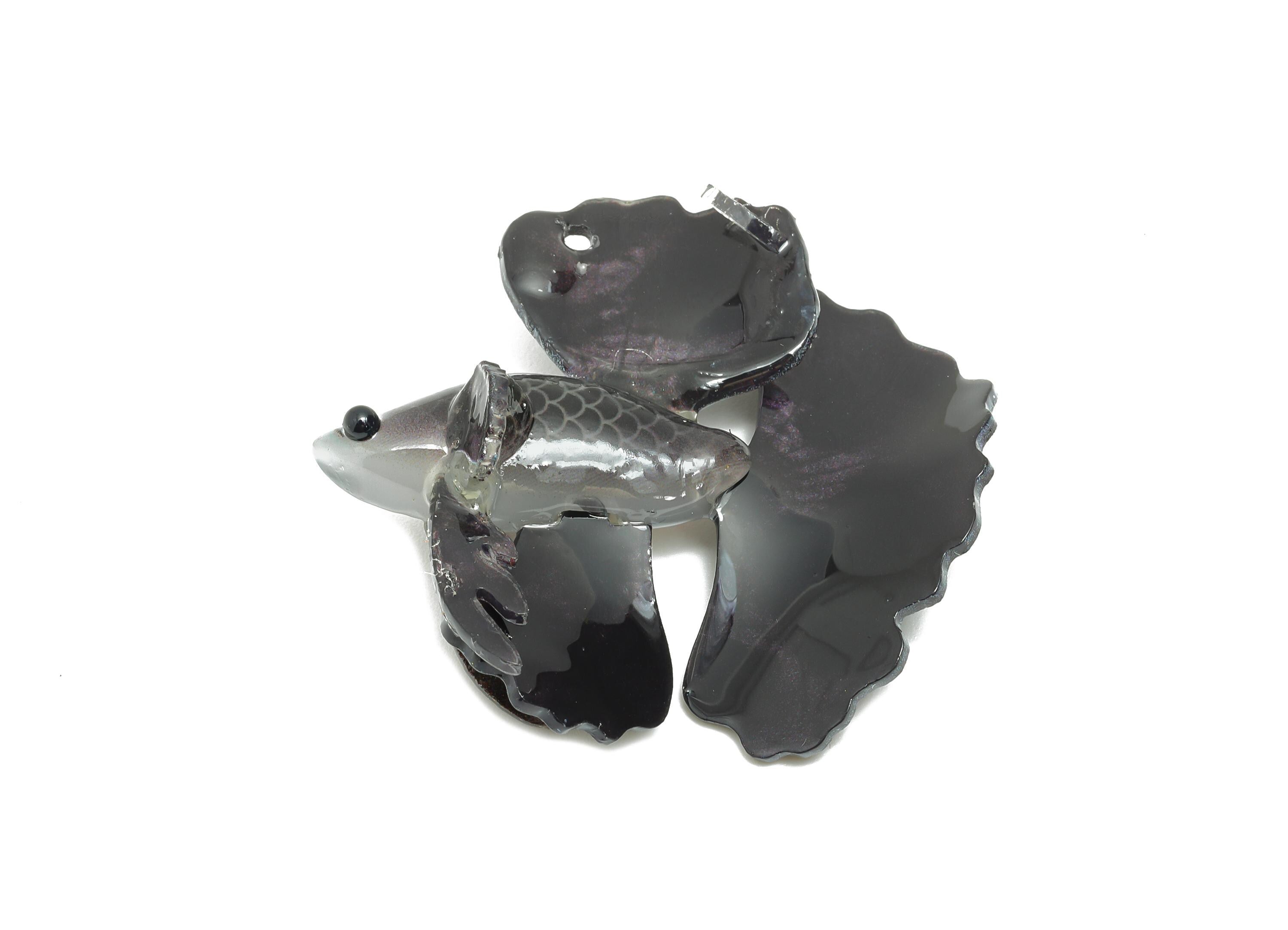 Heat Shrink Resin Tropical Fish - Shrinkable Resin Fish Figurine - Resin Fish Earring Charm - Dainty Fish Charm - 37.86x34.5x13mm - AC2681 - DOMEDBAZAAR