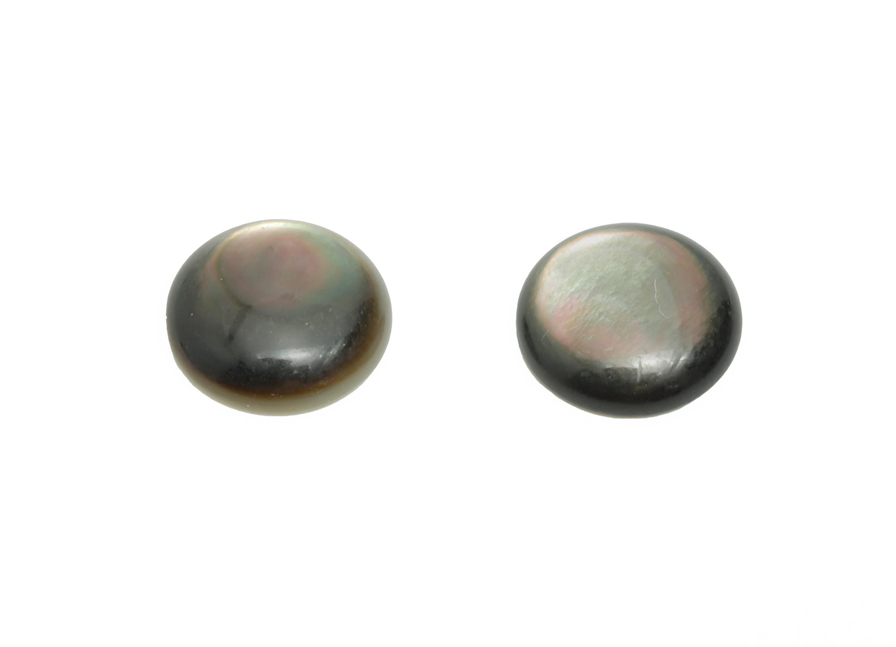 8mm Natural Black Shells Cabochon - Round Cabochon DIY Gemstone Setting - Cabochon for Rings or Pendants - Ring Jewelry Making - NS3044
