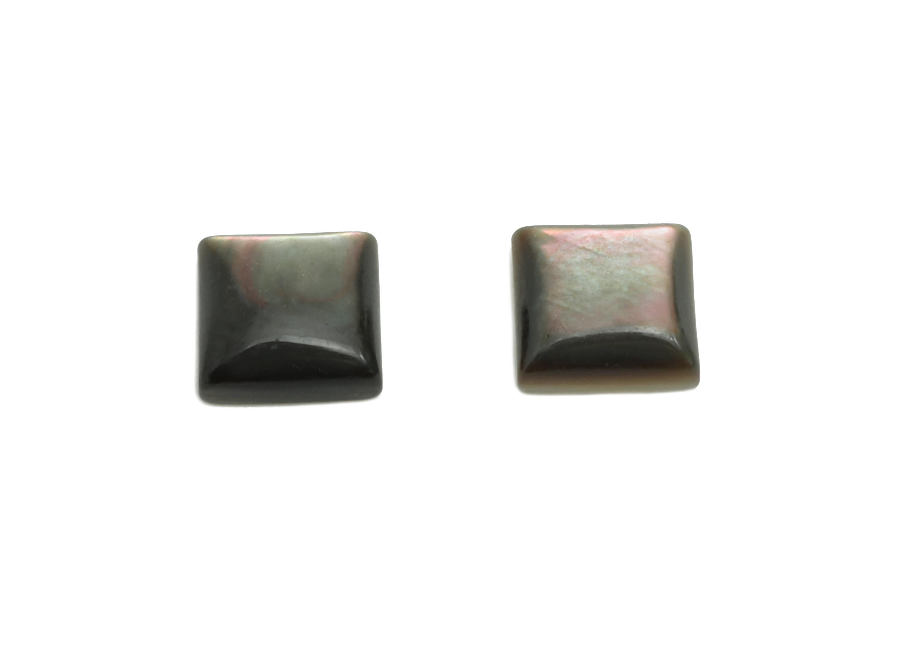 5x5mm Natural Black Shells Cabochon - Square Cabochon DIY Gemstone Setting - Cabochon for Rings or Pendants - Ring Jewelry Making - NS3084