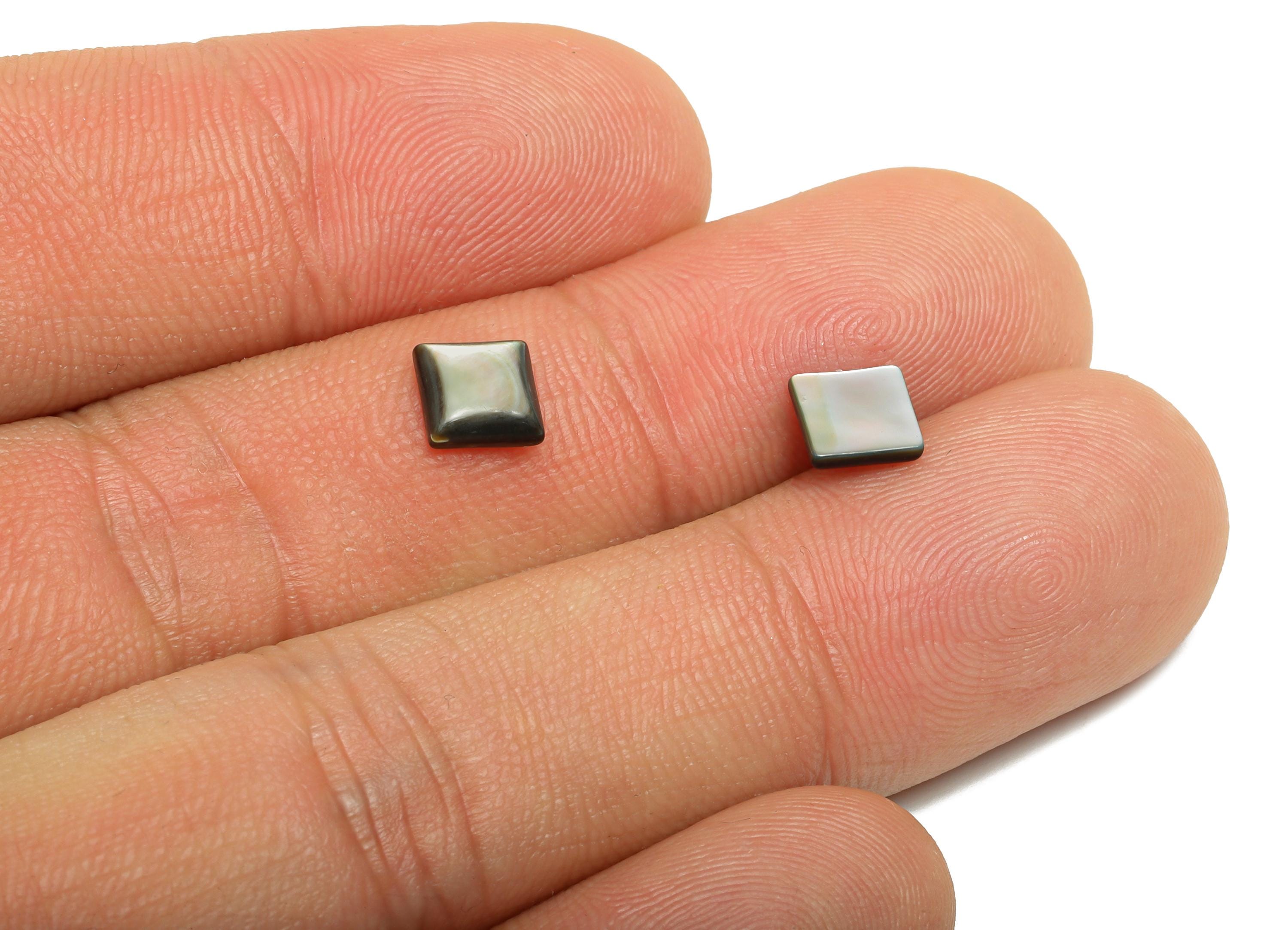 6x6mm Natural Black Shells Cabochon - Square Cabochon DIY Gemstone Setting - Cabochon for Rings or Pendants - Ring Jewelry Making - NS3086