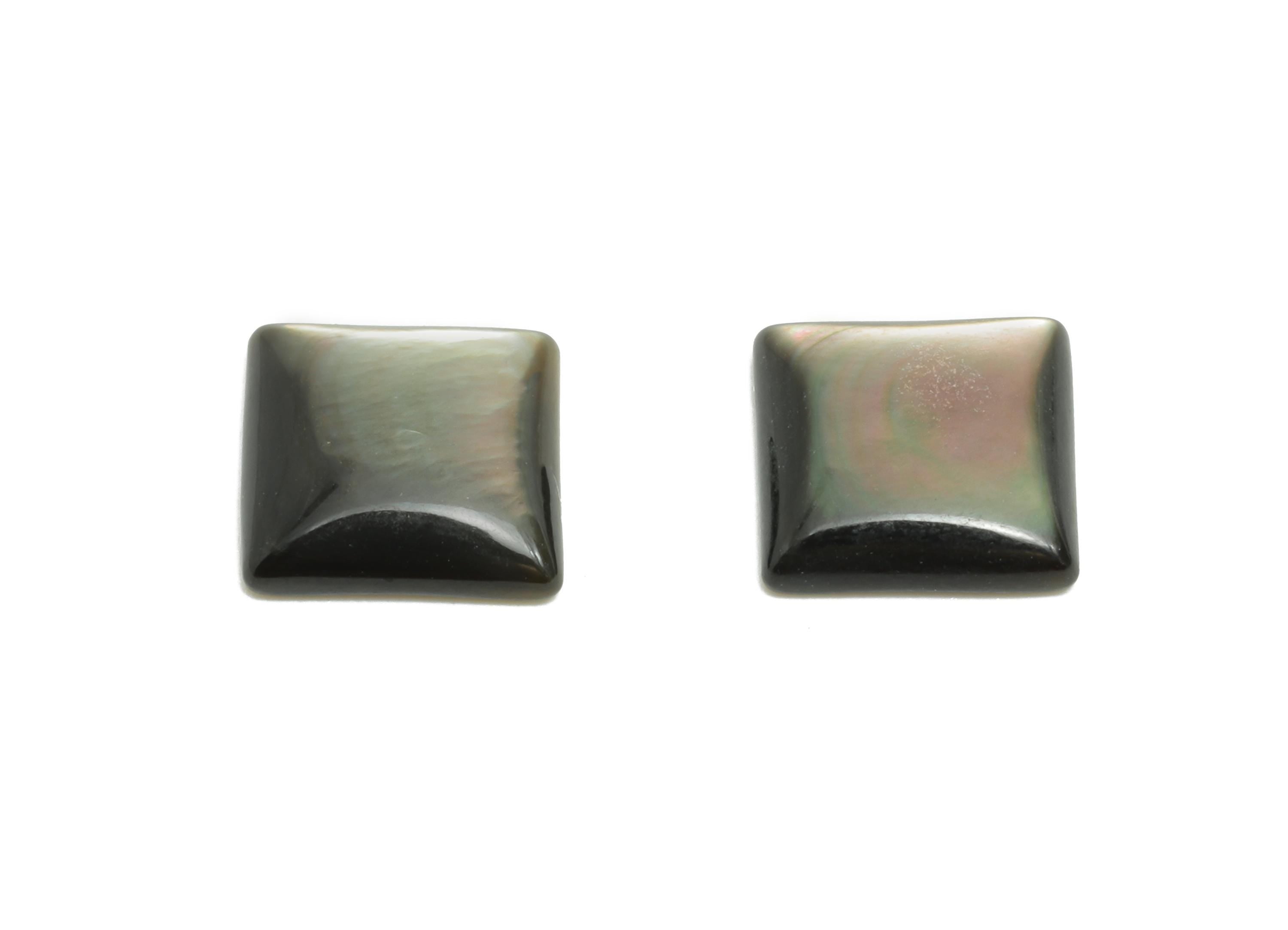 8x8mm Natural Black Shells Cabochon - Square Cabochon DIY Gemstone Setting - Cabochon for Rings or Pendants - Ring Jewelry Making - NS3088