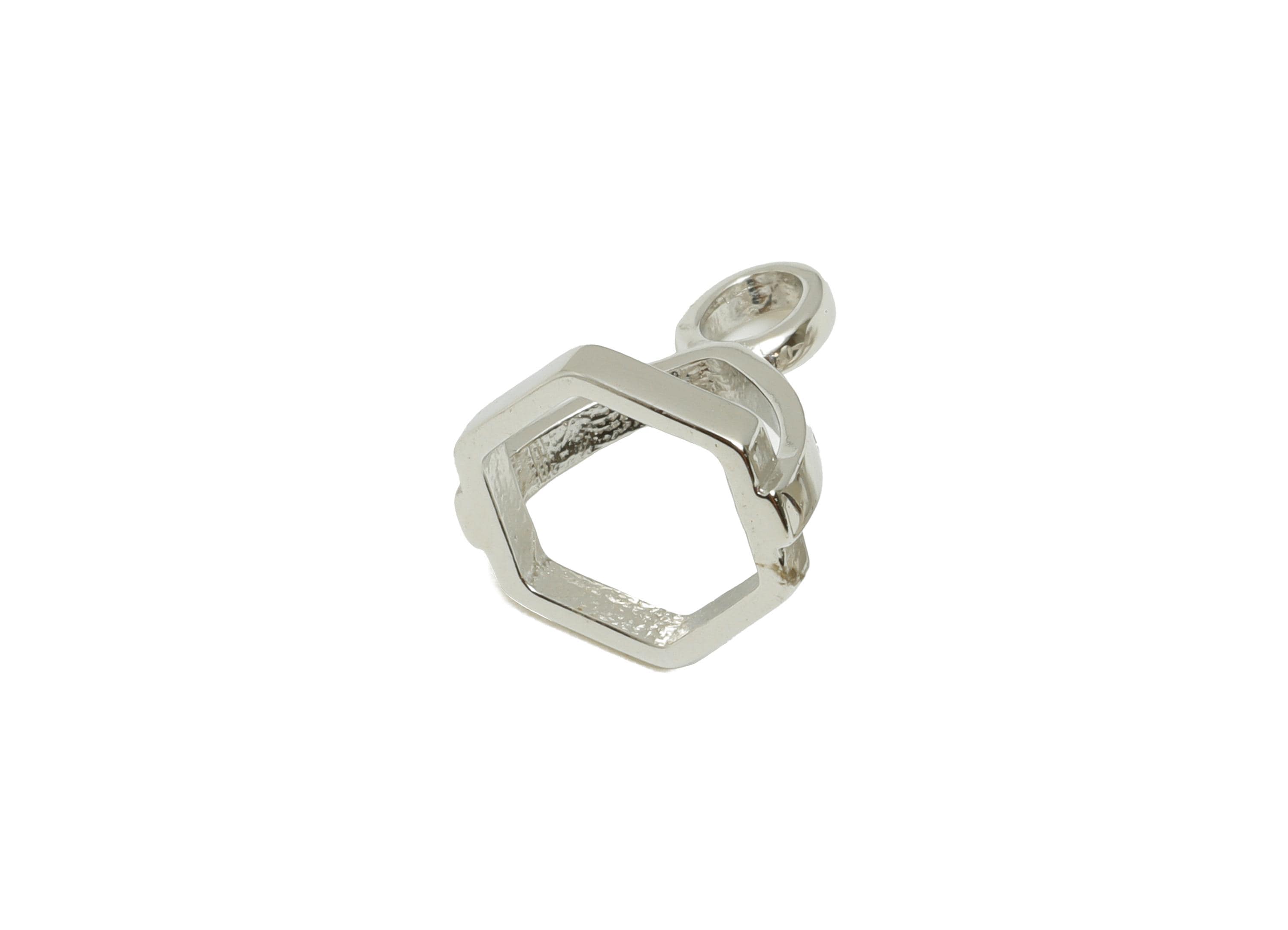 Hexagon Pendant Setting - Customizable Pendant Frame - Modern Jewelry Making Supplies Base - Open Bezel Pendant Frame - 14x11x14mm - SI1104 - DOMEDBAZAAR