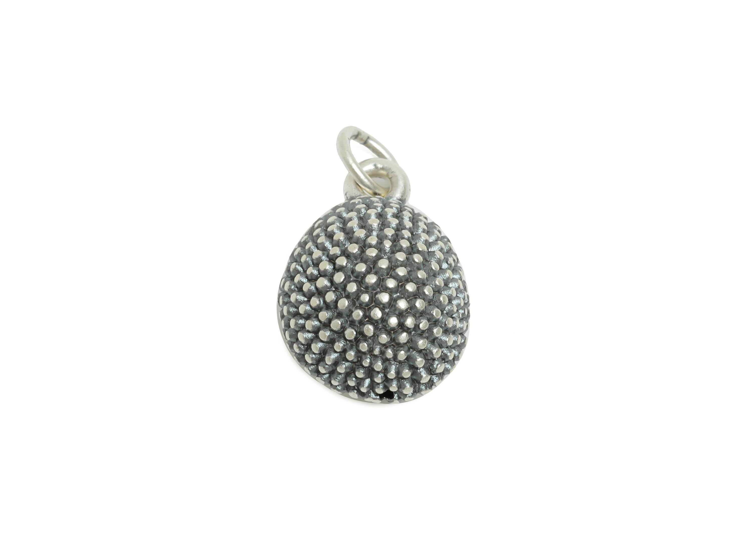 Durian Silver Charm - Figure Fruit Creative Pendant for Braided Bracelets - Jewelry Making Supplies - Pure Silver 999 - 16x11x7.3mm - SI1146 - DOMEDBAZAAR