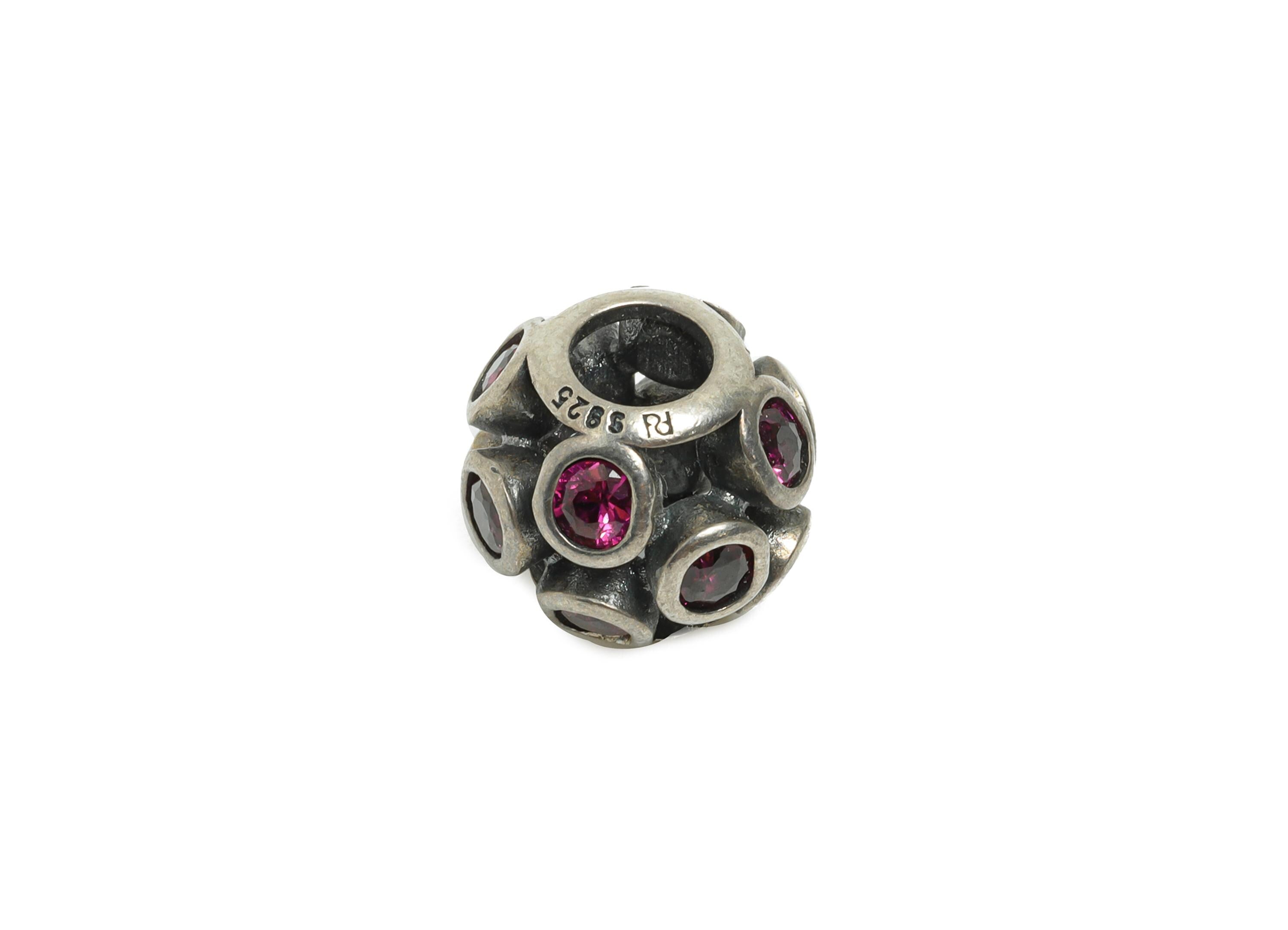 Sterling Silver Pink Quartz  Bead - Gemstone Bracelet Jewelry Finding - Jewelry Making Supplies  - 925  Sterling Silver - 11x11x10mm-SI1175 - DOMEDBAZAAR