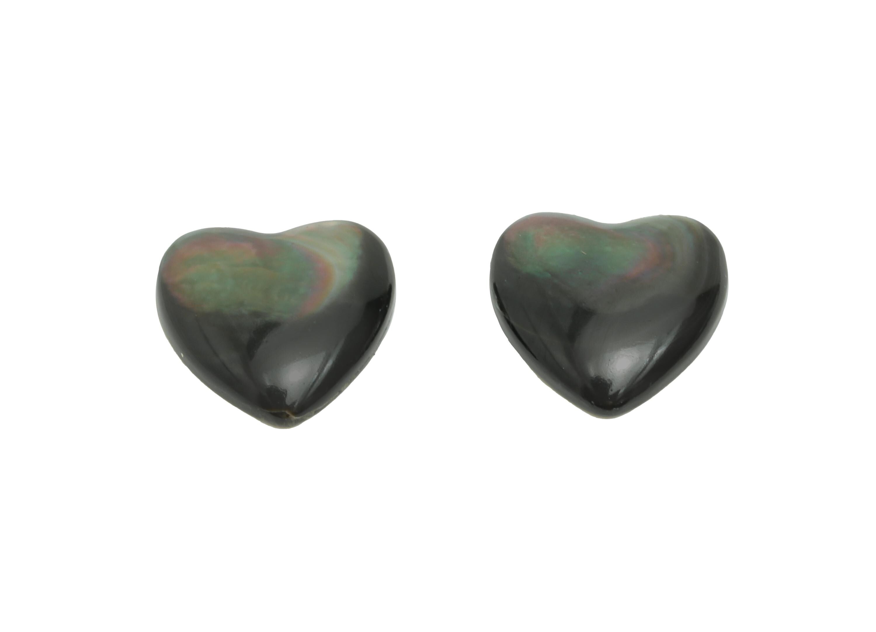 9x9mm Heart Natural Black Shells Cabochon - Cabochon DIY Gemstone Setting - Cabochon for Rings or Pendants - Ring Jewelry Making - NS3076