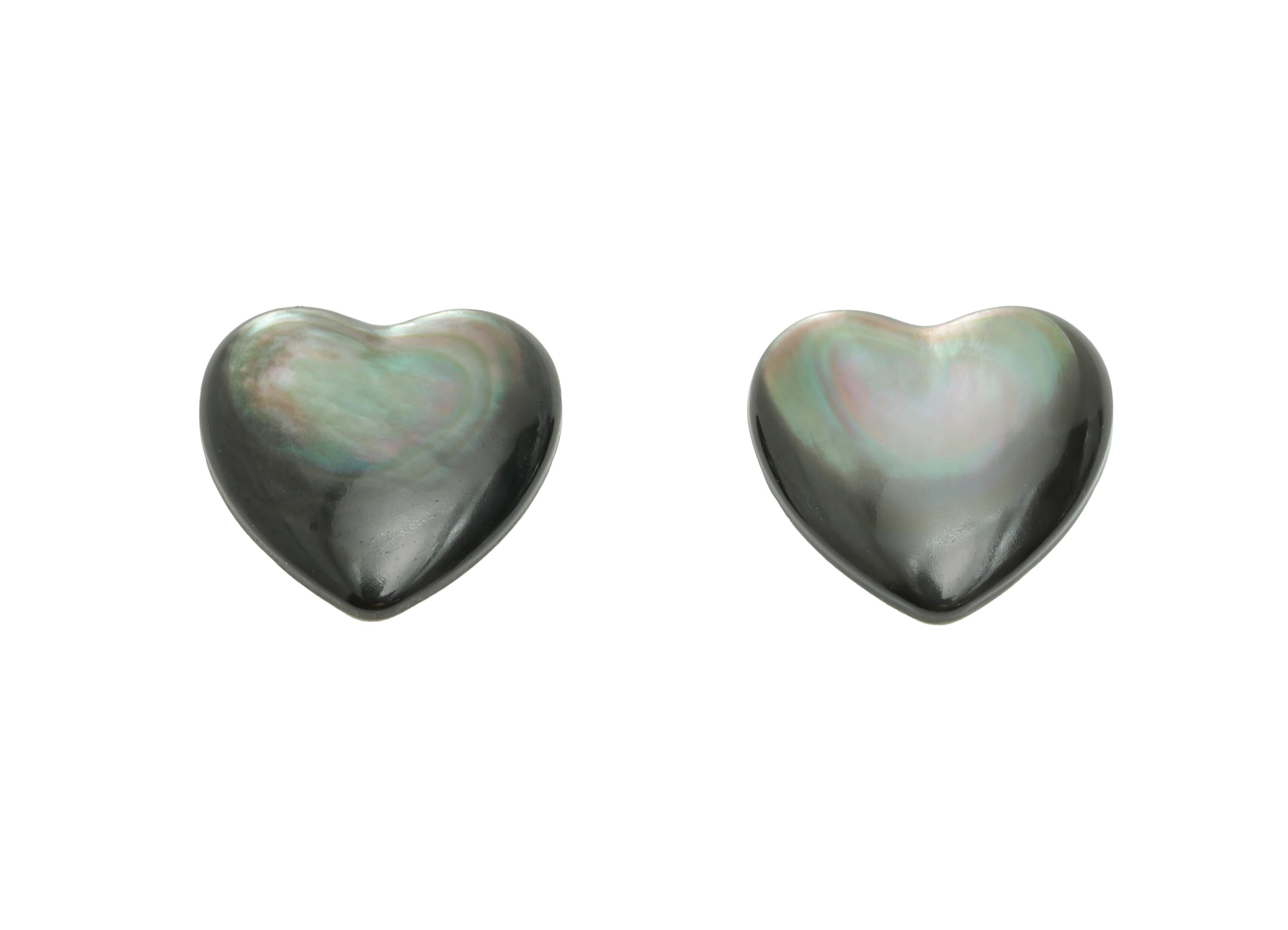 11x11mm Heart Natural Black Shells Cabochon - Cabochon DIY Gemstone Setting - Cabochon for Rings or Pendants - Ring Jewelry Making - NS3080