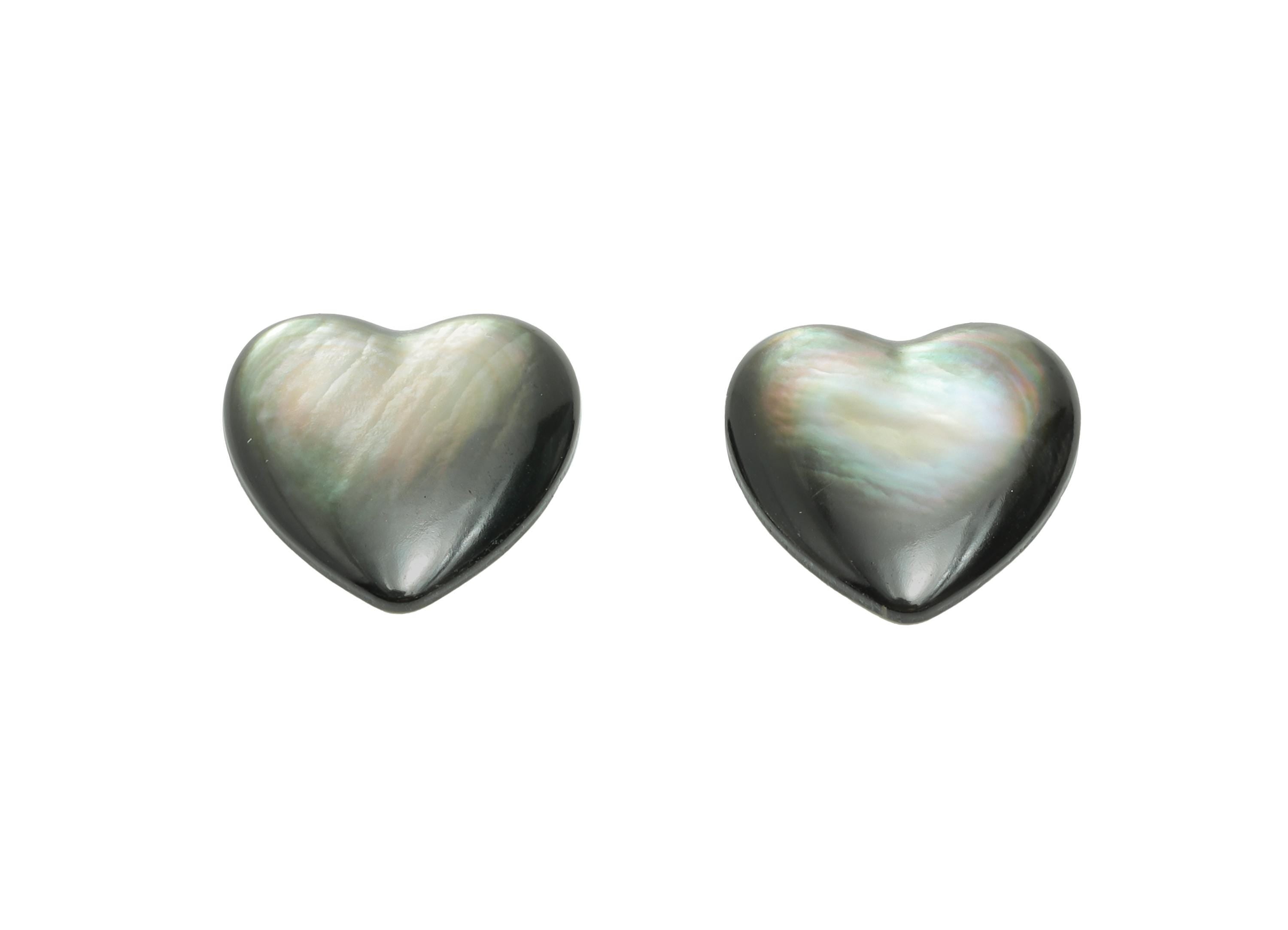 12x12mm Heart Natural Black Shells Cabochon - Cabochon DIY Gemstone Setting - Cabochon for Rings or Pendants - Ring Jewelry Making - NS3082