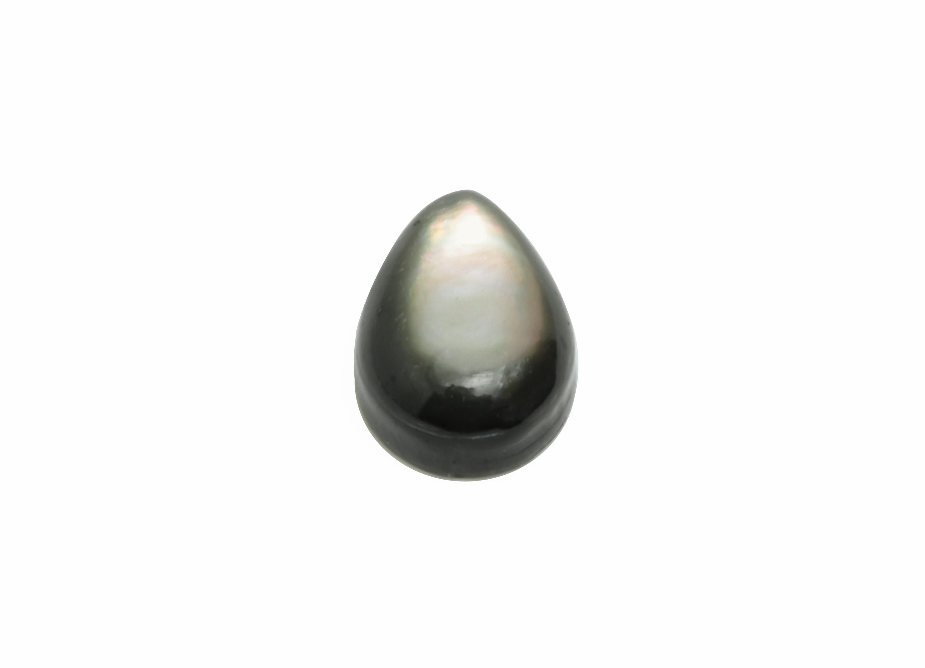 4x6mm Teardrop Natural Black Shells Cabochon - Cabochon DIY Gemstone Setting - Cabochon for Rings or Pendants - DIY Jewelry Craft - NS3048