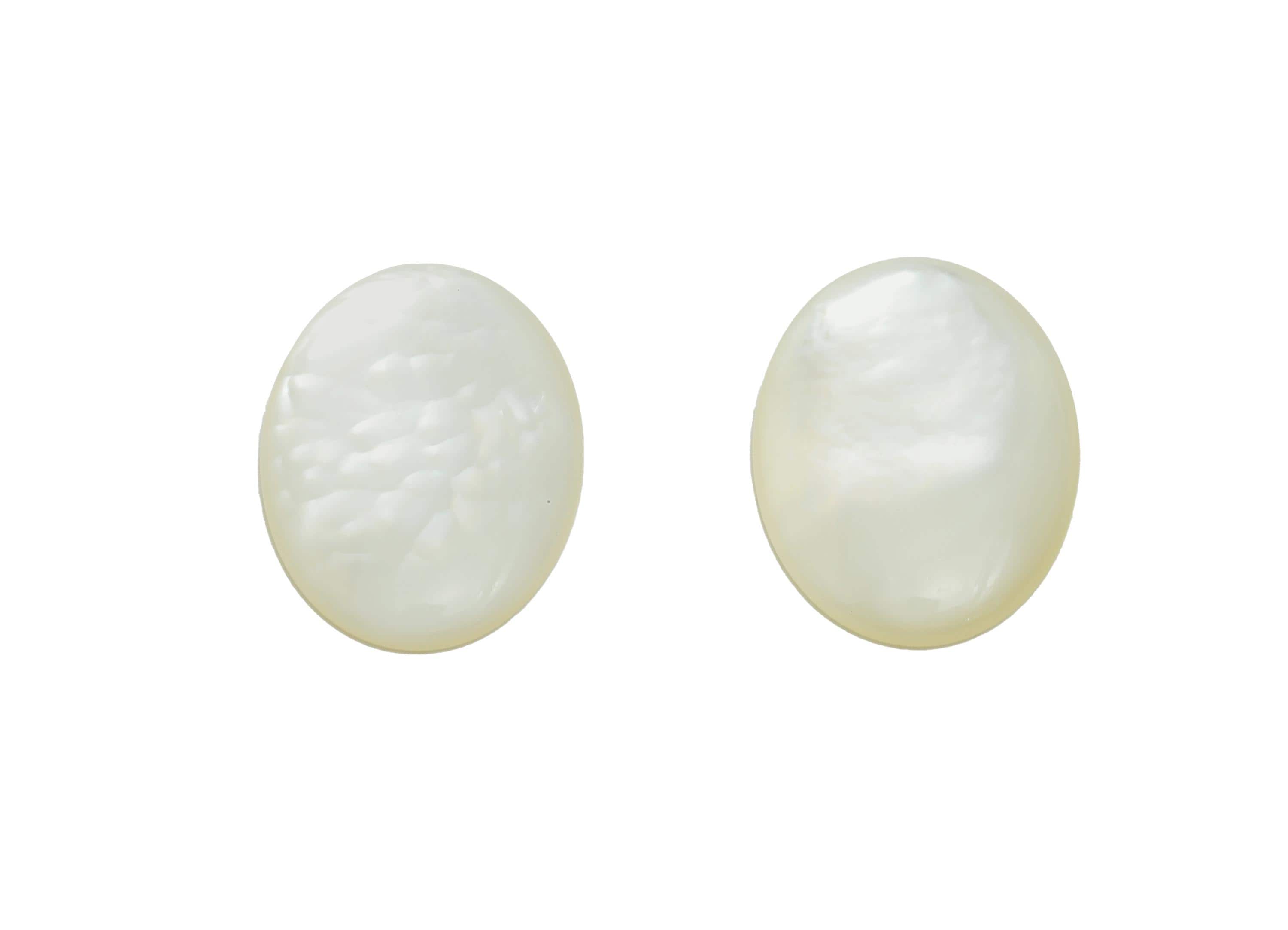 10*14mm Oval Natural White Shell Cabochon - Cabochon DIY Gemstone Setting - Cabochon for Rings or Pendants - Jewelry Shell Cabochon - NS3069