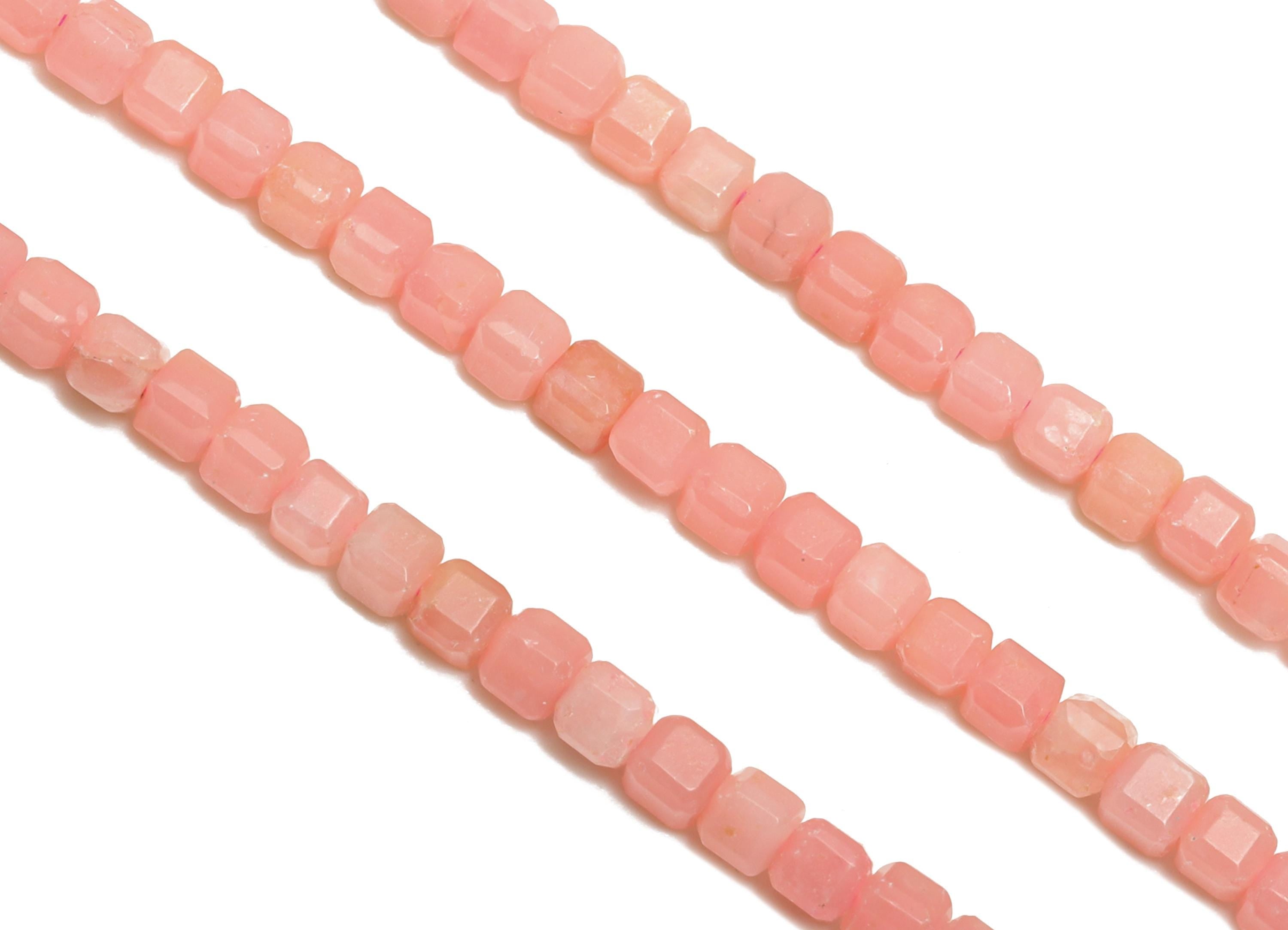 2mm Pink Opal Natural Stone Beads - Faceted Cube 15.5inch/Strand - Handmade Jewelry Beads - Healing Gemstone Beads - Crafting Beads - NS2510