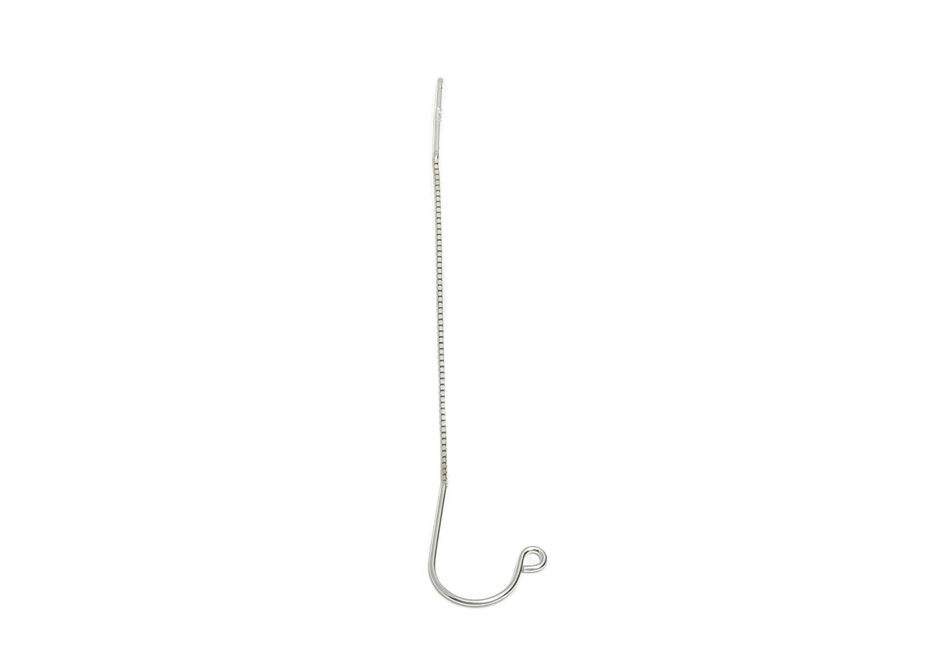 Sterling Silver Tassel Earring Wire - Silver Chain Tassel Hook Earring Wire with Loop - 925 Sterling Silver - Jewelry Making DIY - SI1156