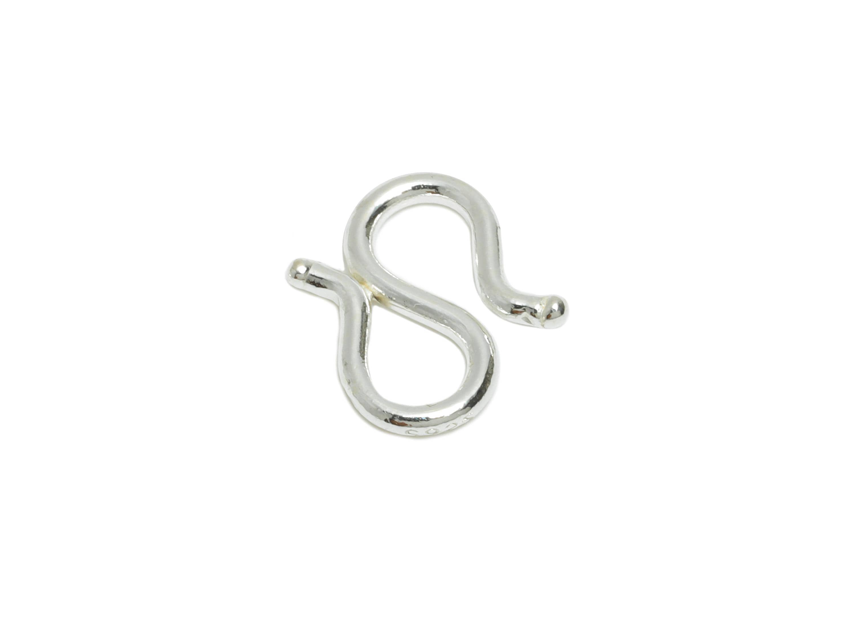 Sterling Silver S Hook Clasp - Bracelet Necklace Hook Clasp - 925 Sterling Silver - Handmade Jewelry Supplies -Jewelry Hook Connector-SI1158 - DOMEDBAZAAR