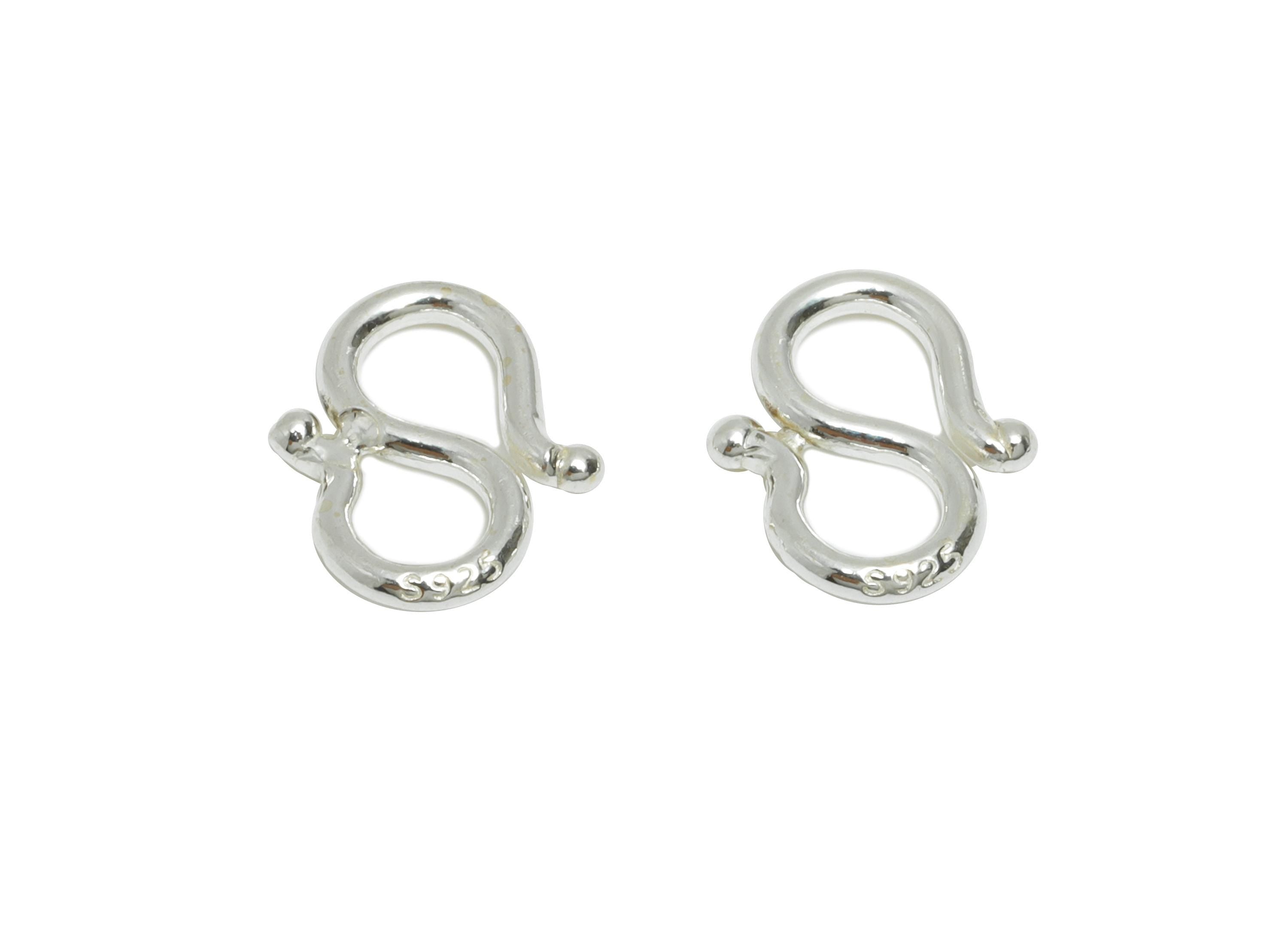 Sterling Silver S Hook Clasp - Bracelet Necklace Hook Clasp - 925 Sterling Silver - Handmade Jewelry Supplies -Jewelry Hook Connector-SI1159 - DOMEDBAZAAR