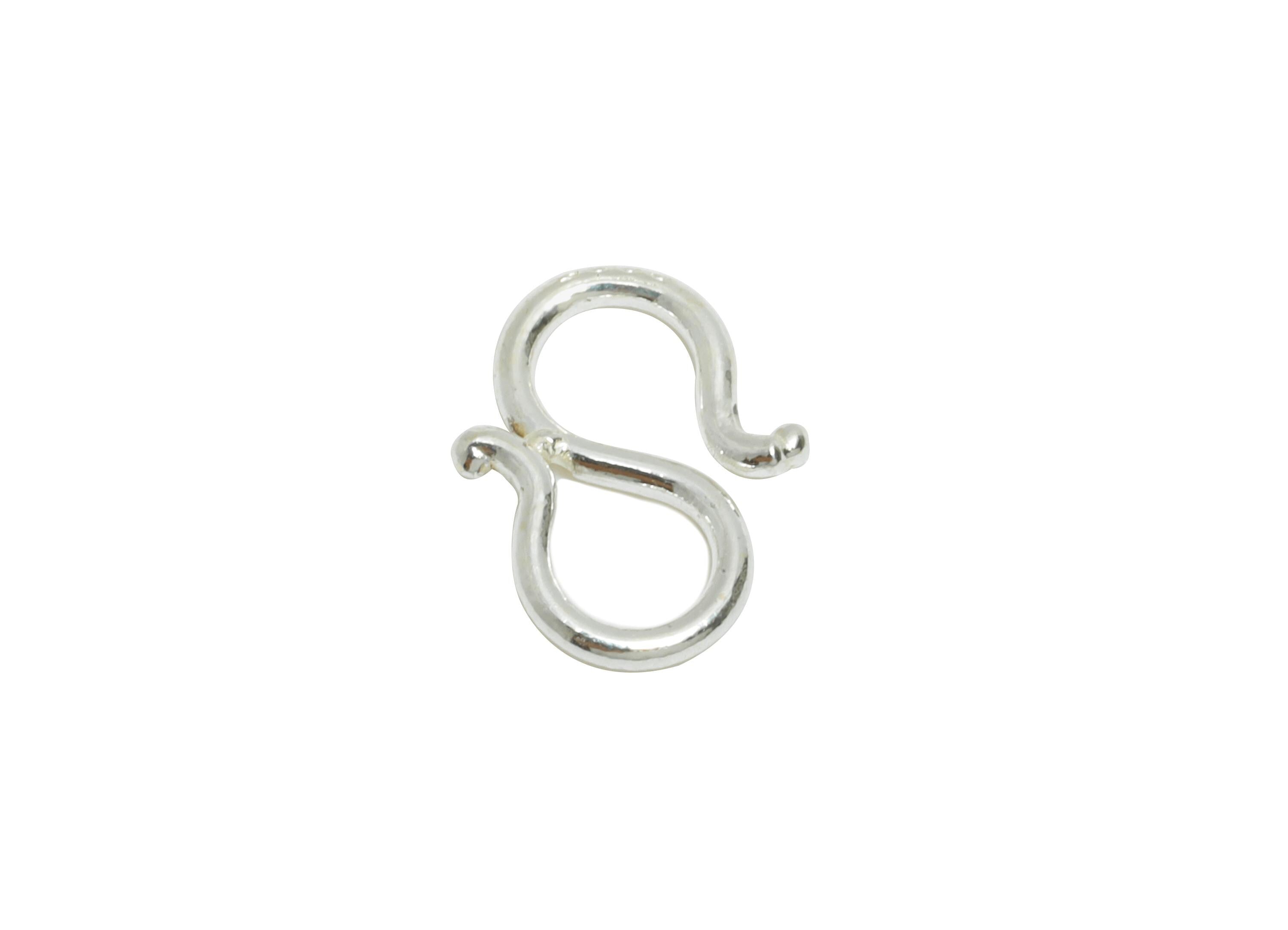 Sterling Silver S Hook Clasp - Bracelet Necklace Hook Clasp - 925 Sterling Silver - Handmade Jewelry Supplies -Jewelry Hook Connector-SI1160 - DOMEDBAZAAR