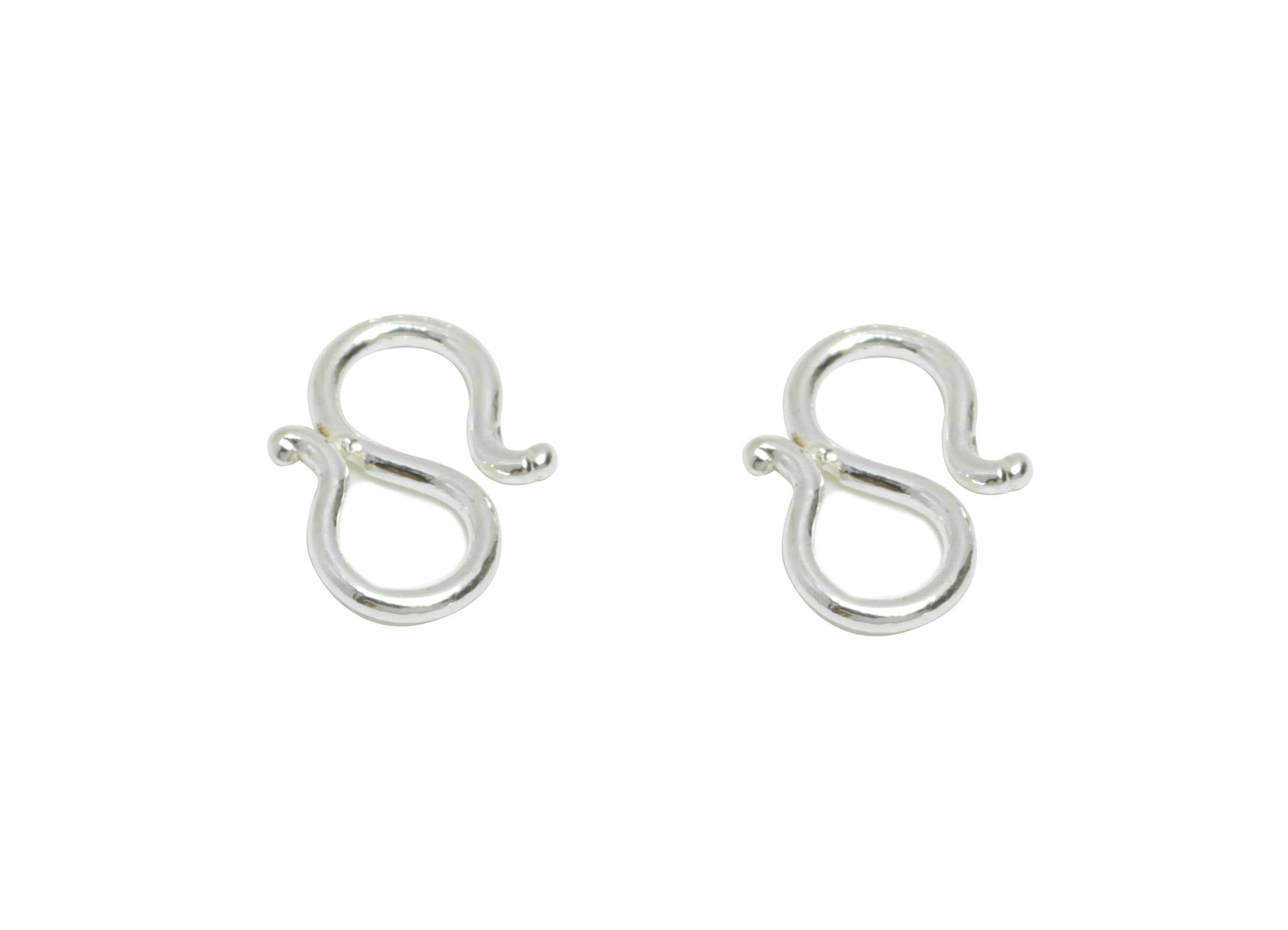Sterling Silver S Hook Clasp - Bracelet Necklace Hook Clasp - 925 Sterling Silver - Handmade Jewelry Supplies -Jewelry Hook Connector-SI1160 - DOMEDBAZAAR