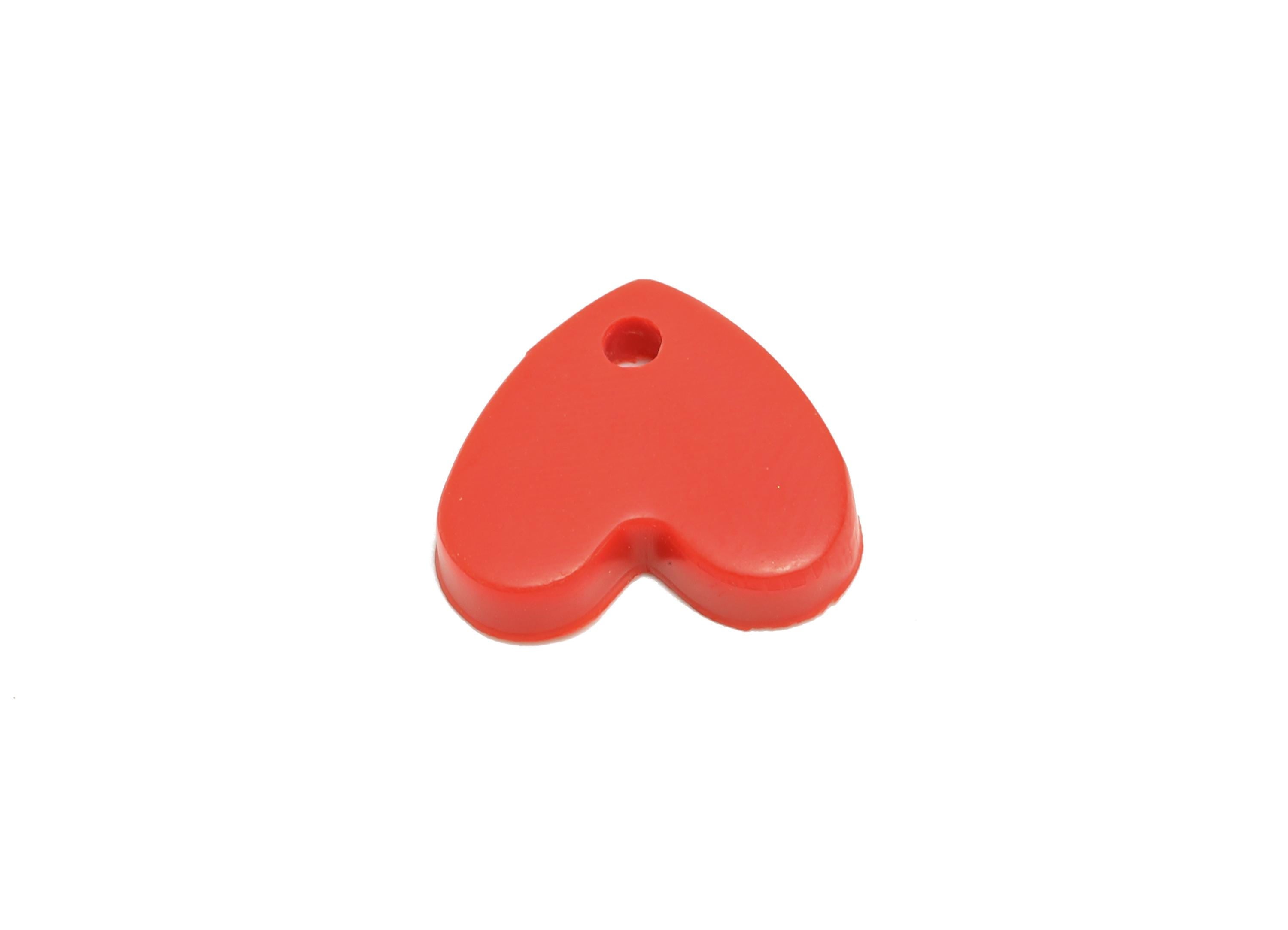 Polymer Clay Heart Earring Charms - Polymer Clay Heart Charms - Earring Findings - Jewelry Making Supplies - 11.9x13.53x3mm - PC2427