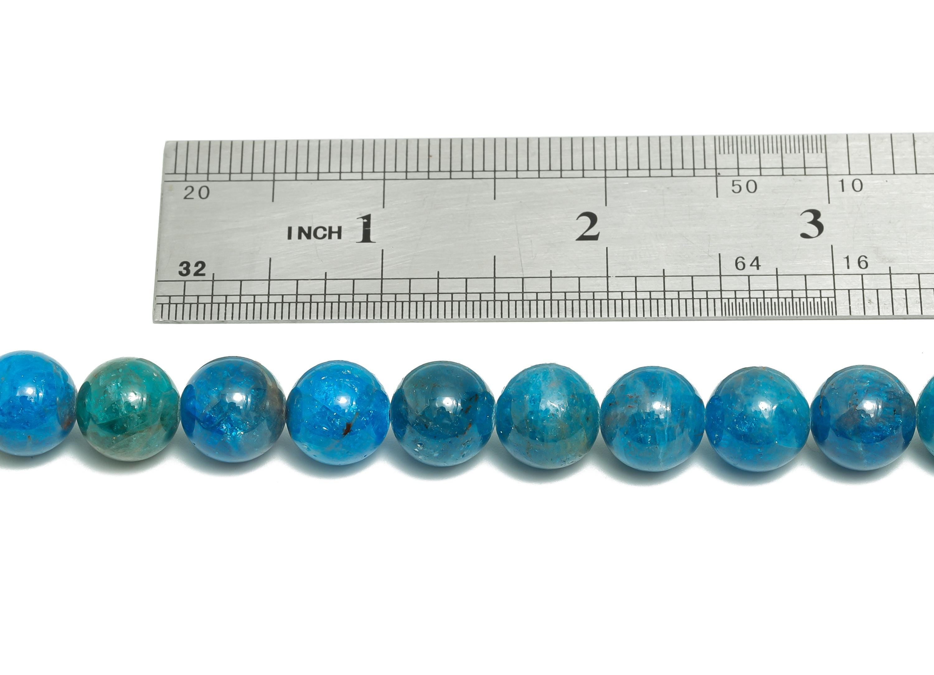 11mm Apatite Round Bead - Smooth Round Natural Stone Bead 15 inch/1 strand - For Bracelet or Necklace DIY - Jewelry Making Supplies - NS3106 - DOMEDBAZAAR