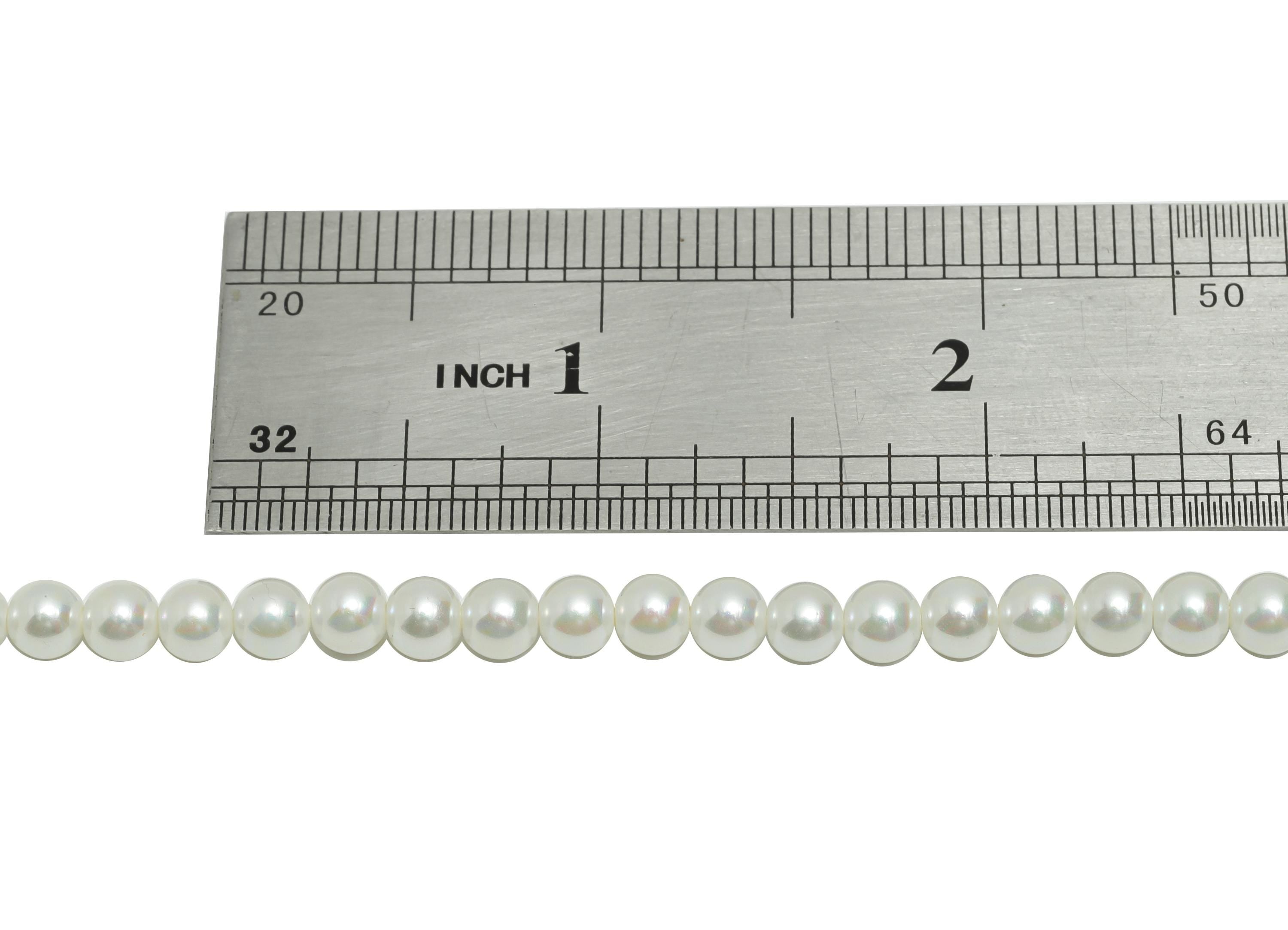 5mm White Glass Pearl Beads - Imitation Pearl 16inch/Strand/82Pcs - Faux Pearl Jewelry - DIY Necklace Bead - Elegant Craft Bead - GS1358 - DOMEDBAZAAR