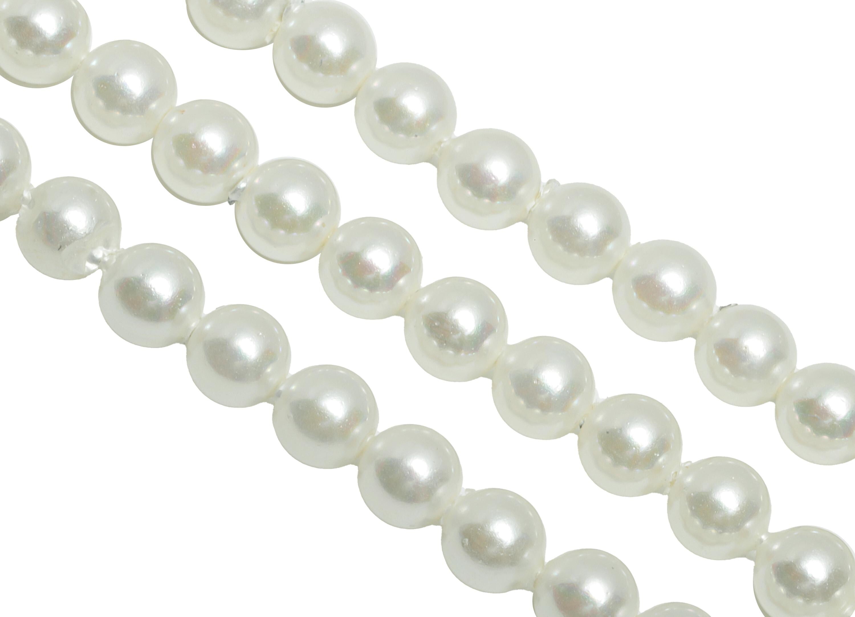 4mm White Glass Pearl Beads - Imitation Pearl 16inch/Strand/98Pcs - Faux Pearl Jewelry - DIY Necklace Bead - Elegant Craft Bead - GS1357 - DOMEDBAZAAR