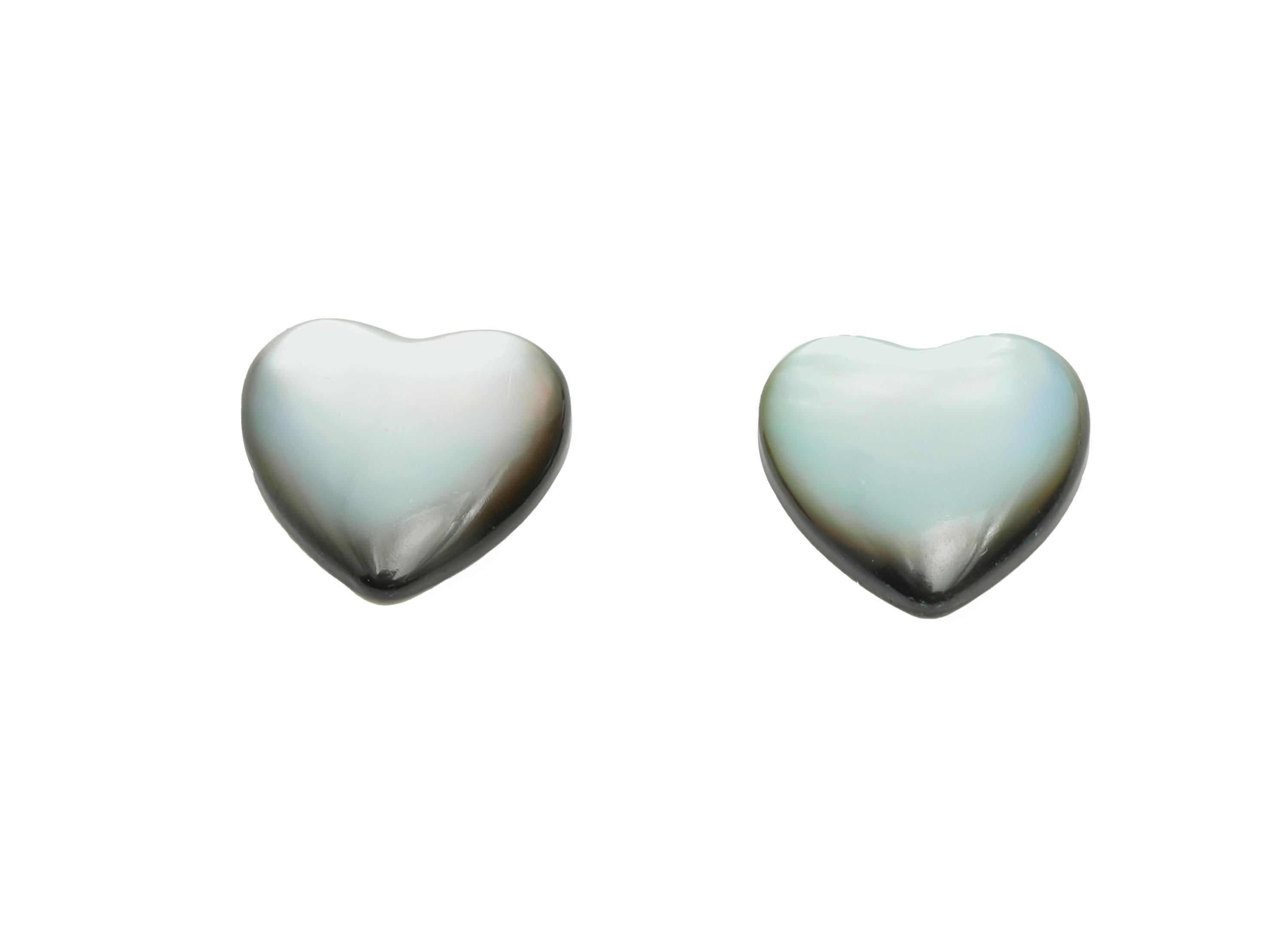 10*10mm Heart Natural Black Shells Cabochon - Cabochon DIY Gemstone Setting - Cabochon for Rings or Pendants - Jewelry Cabochon - NS3078
