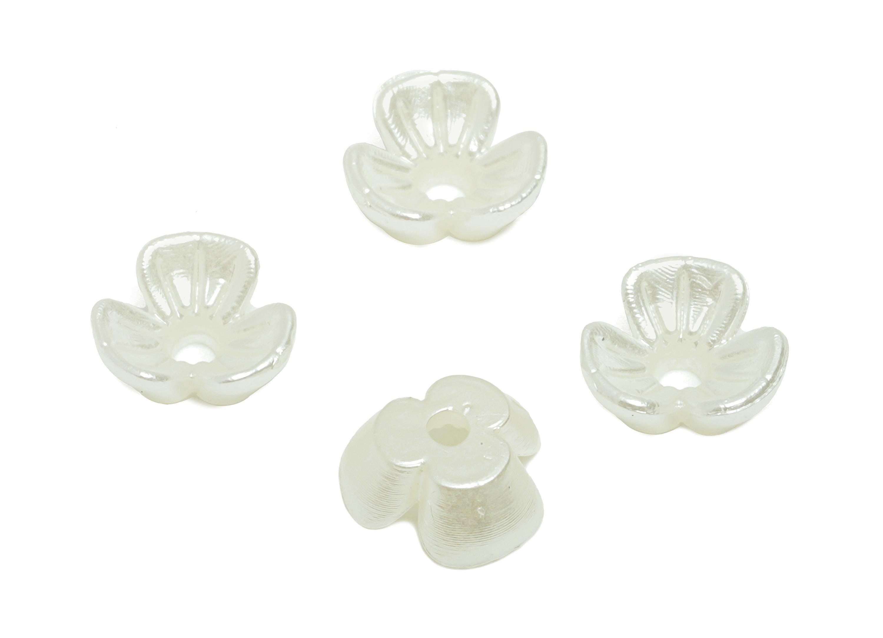 ABS Imitation Pearl Flower Spacers - Bead Spacers for Beading & Crafting - Flower Spacer Beads - For Bracelet Making - 6x6x2.7mm - NS3103 - DOMEDBAZAAR