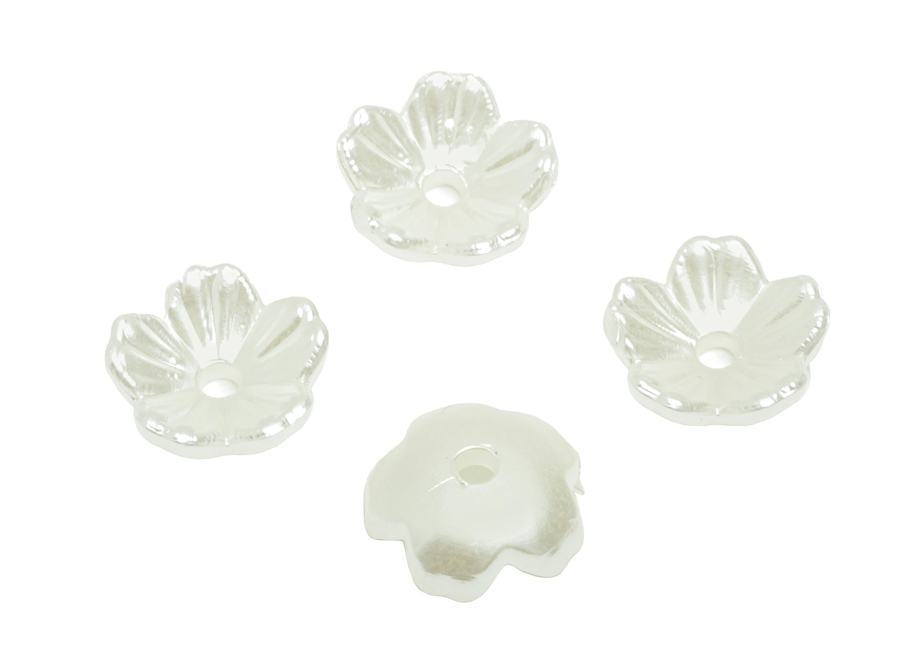 ABS Imitation Pearl Flower Spacers - Bead Spacers for Beading & Crafting - Flower Spacer Bead - For Bracelet Making - 7.9x7.8x2.9mm - NS3104 - DOMEDBAZAAR