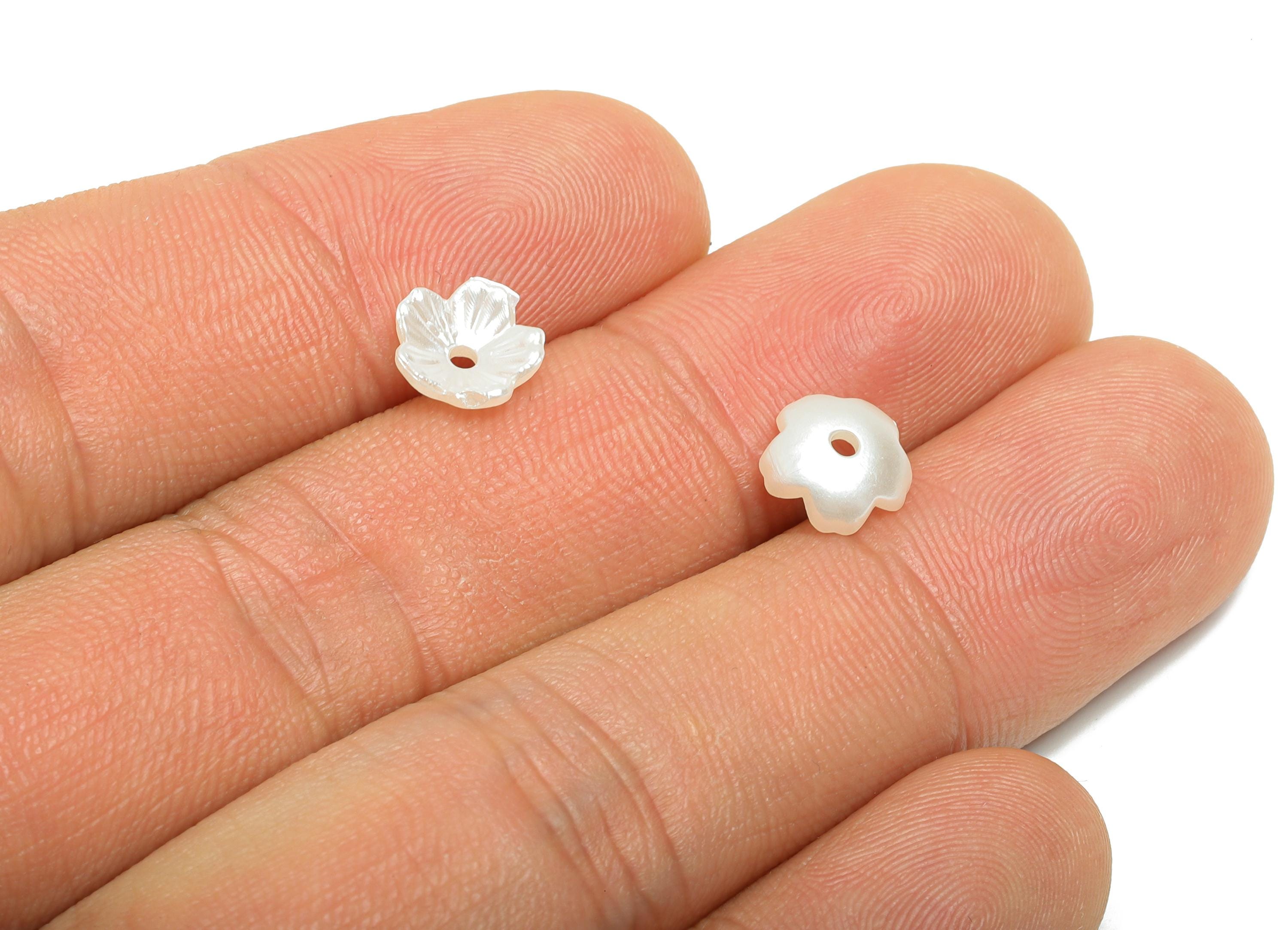 ABS Imitation Pearl Flower Spacers - Bead Spacers for Beading & Crafting - Flower Spacer Bead - For Bracelet Making - 7.9x7.8x2.9mm - NS3104 - DOMEDBAZAAR