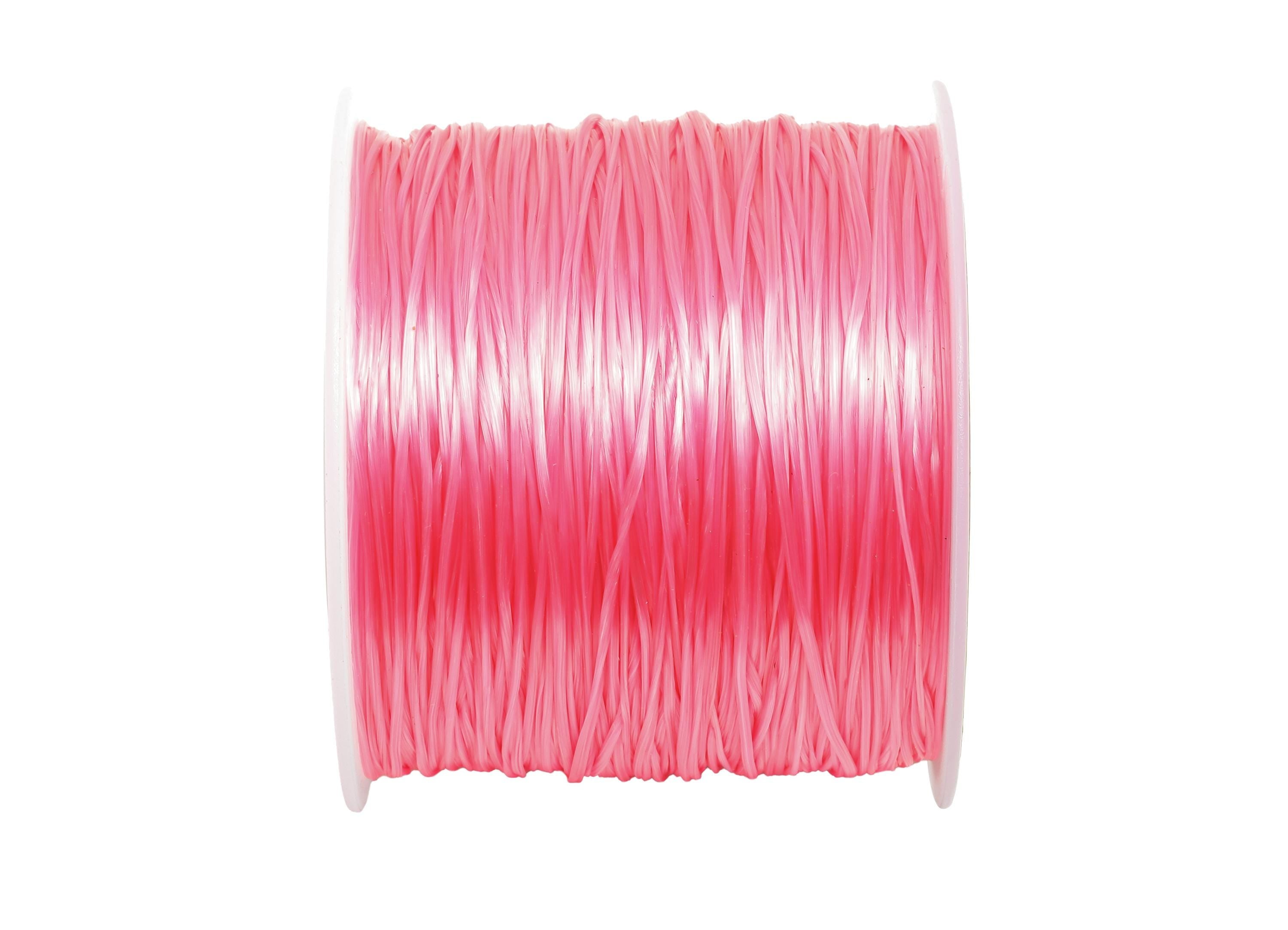 0.6mm Elastic Thread - Elastic Cord for Crafts 60m/Roll - Pink Beading and Jewelry Making Elastic - Elastic Sewing Craft Cord - TH1118