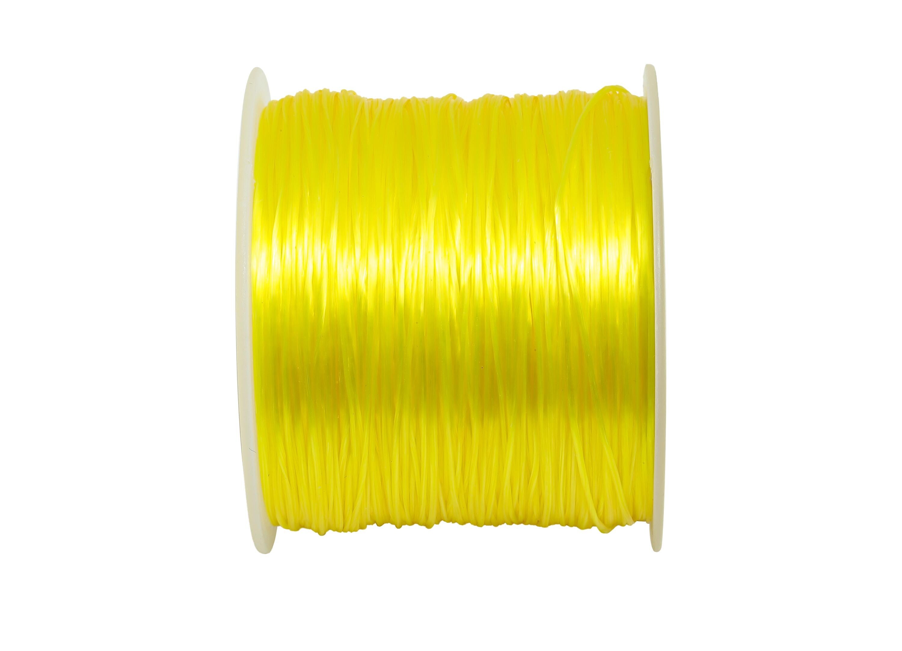 0.6mm Elastic Thread - Elastic Cord for Crafts 60m/Roll - Yellow Beading and Jewelry Making Elastic - Elastic Sewing Craft Cord - TH1123