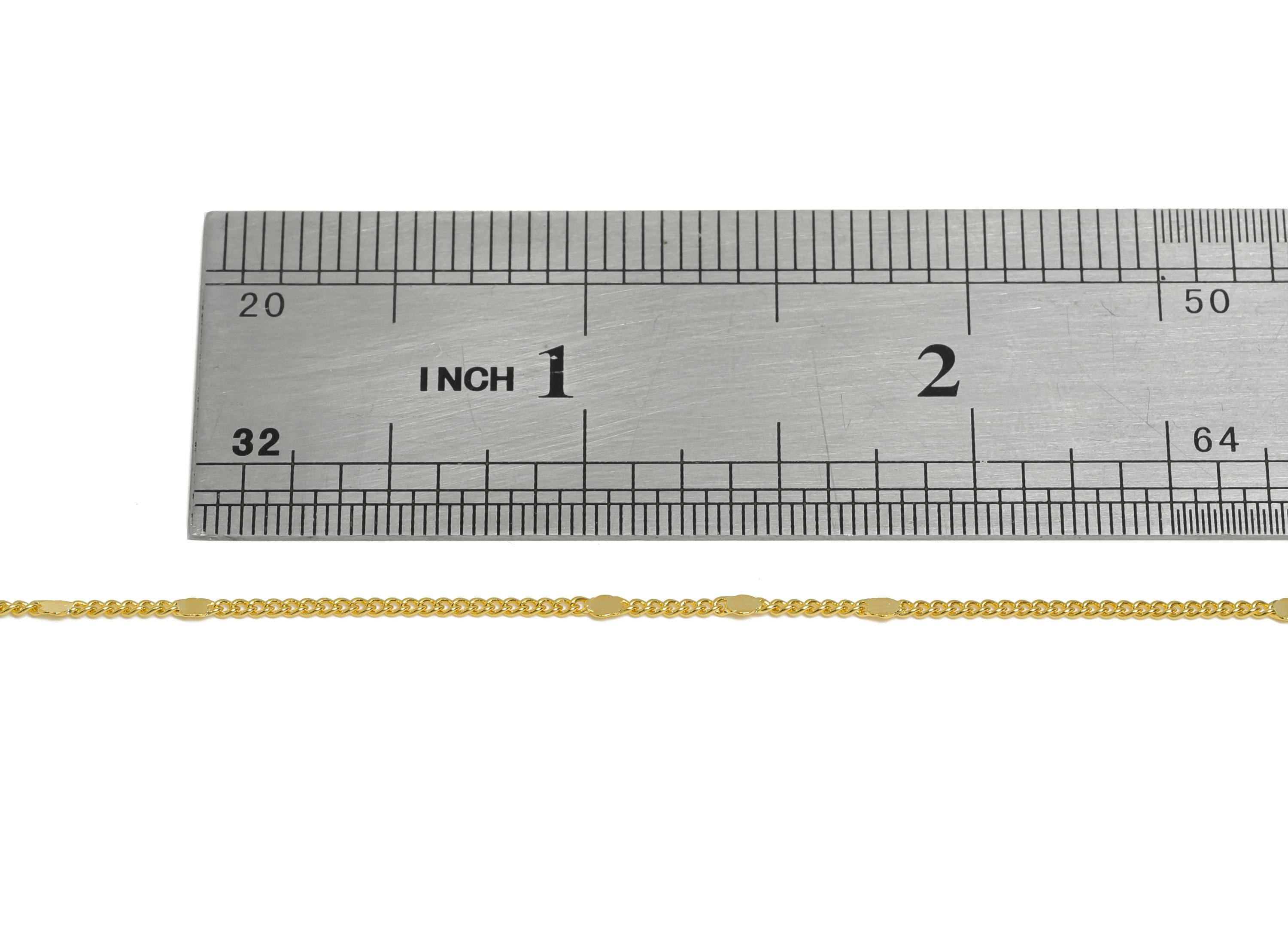 42+5cm Finished Curb Chain - Pressed Round Chain - Brass Hammered Round Curb Chain - Dainty Curb Chain - 18K Real Gold Plated - RGP10904 - DOMEDBAZAAR