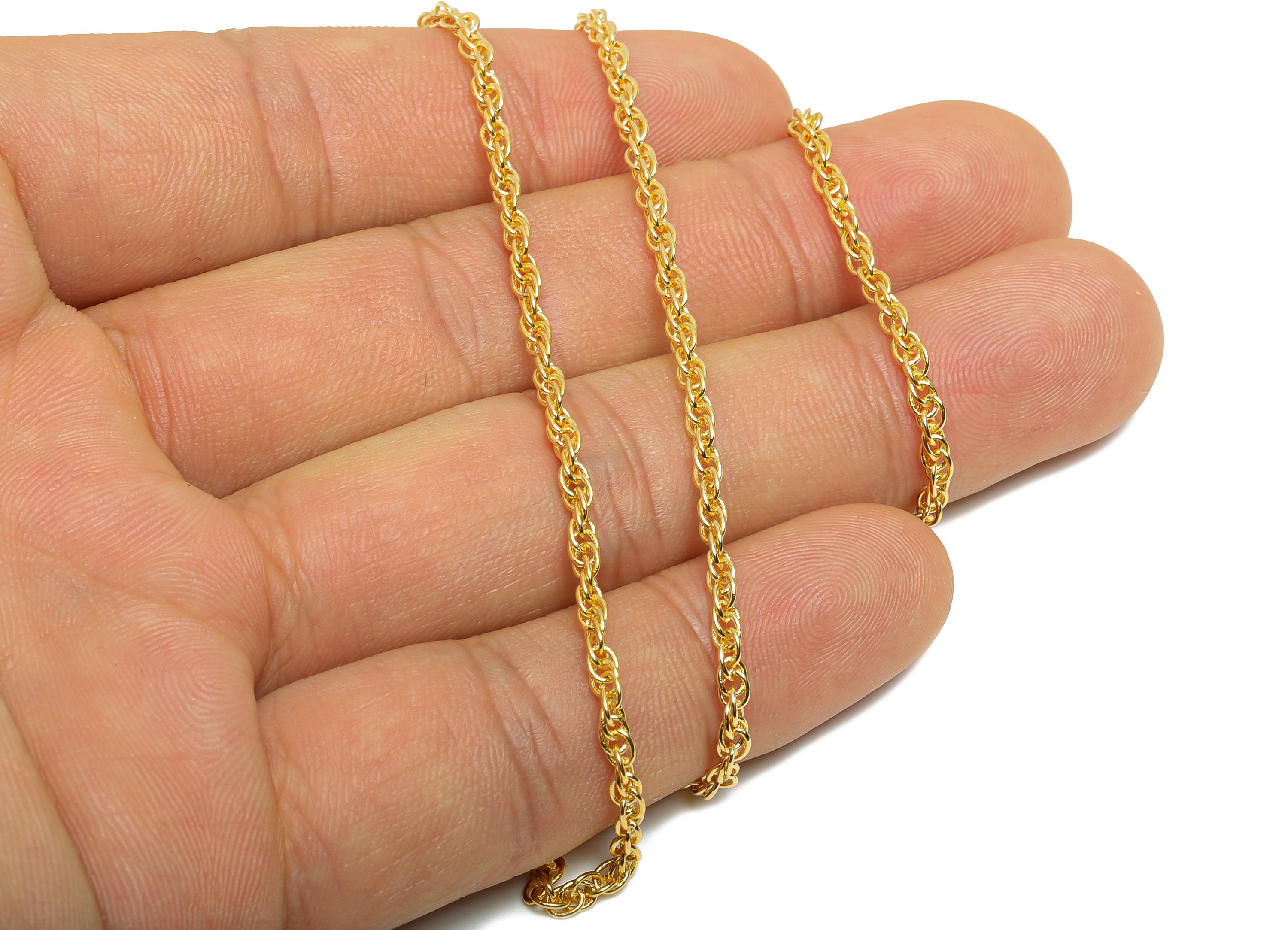 40+5cm Finished Rope Chain - Delicate Brass Rope Chain - Rope Chain Necklace - Lobster Clasp Jewelry Chain - 18K Real Gold Plated - RGP10905 - DOMEDBAZAAR