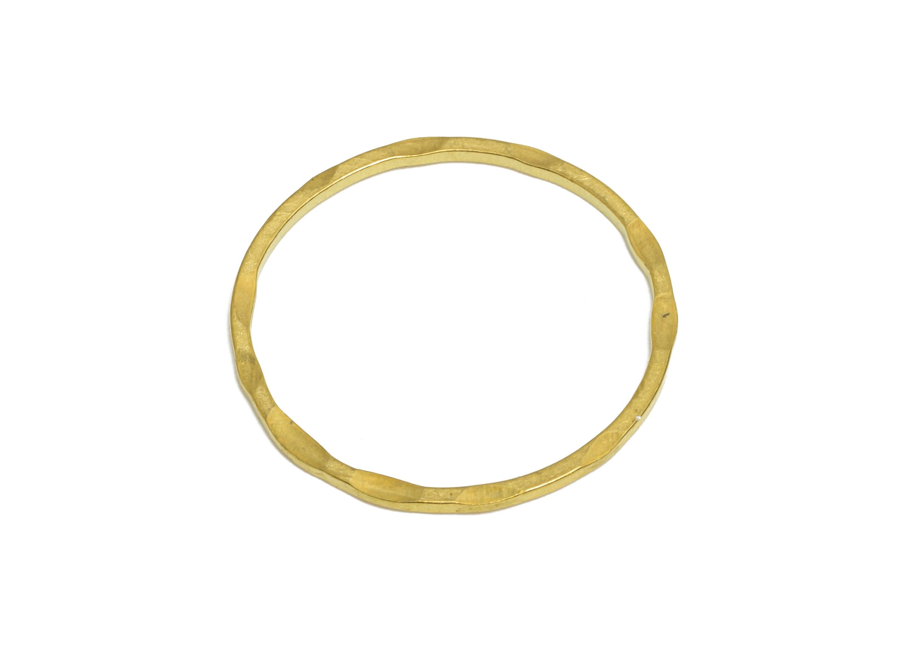 20mm Hammered Ring Connector - Raw Brass Handmade Ring Connector - Circle Jewelry Finding - Irregular Round Jewelry  - 20x1x1mm - PP11401 - DOMEDBAZAAR