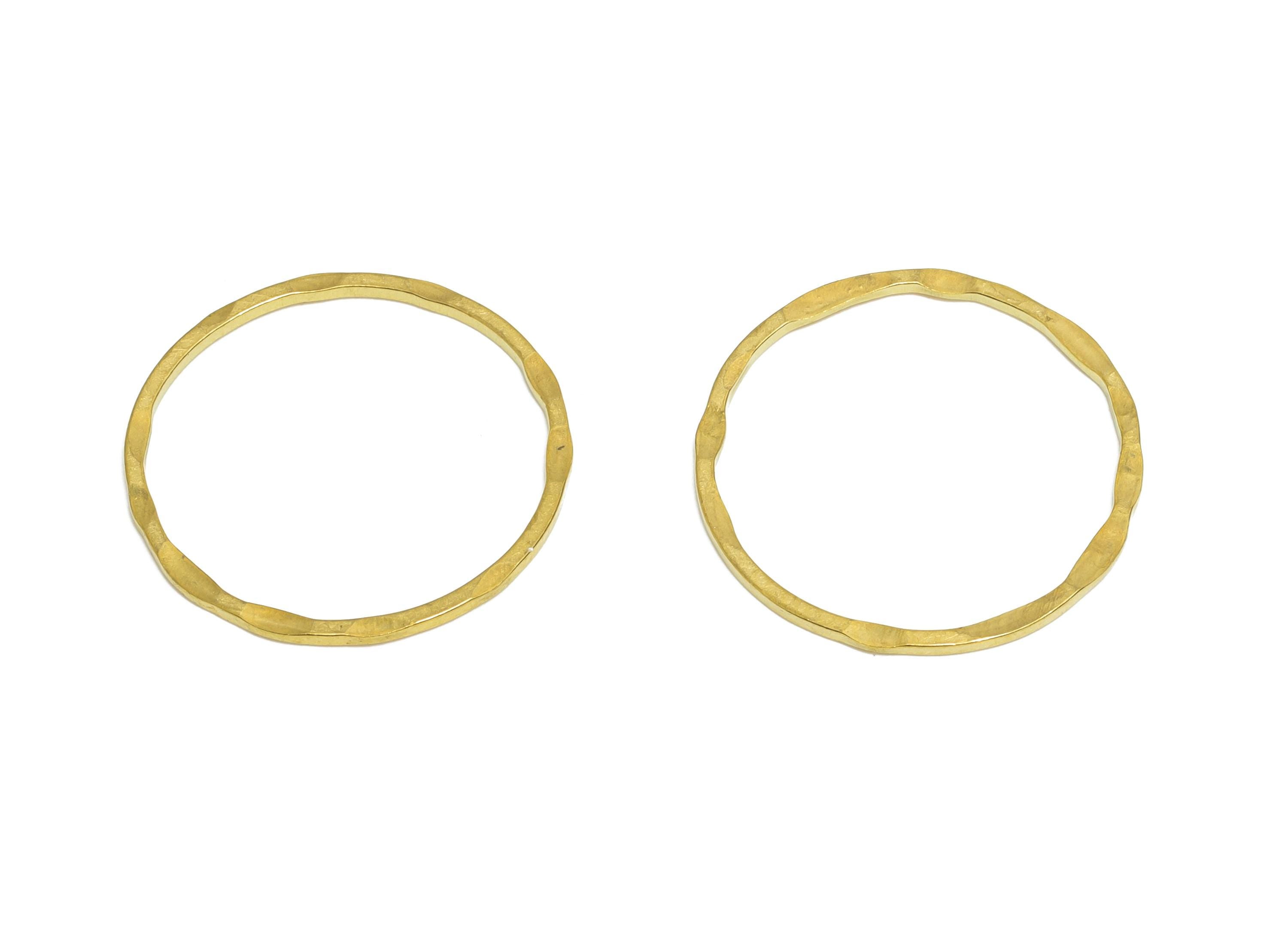 20mm Hammered Ring Connector - Raw Brass Handmade Ring Connector - Circle Jewelry Finding - Irregular Round Jewelry  - 20x1x1mm - PP11401 - DOMEDBAZAAR