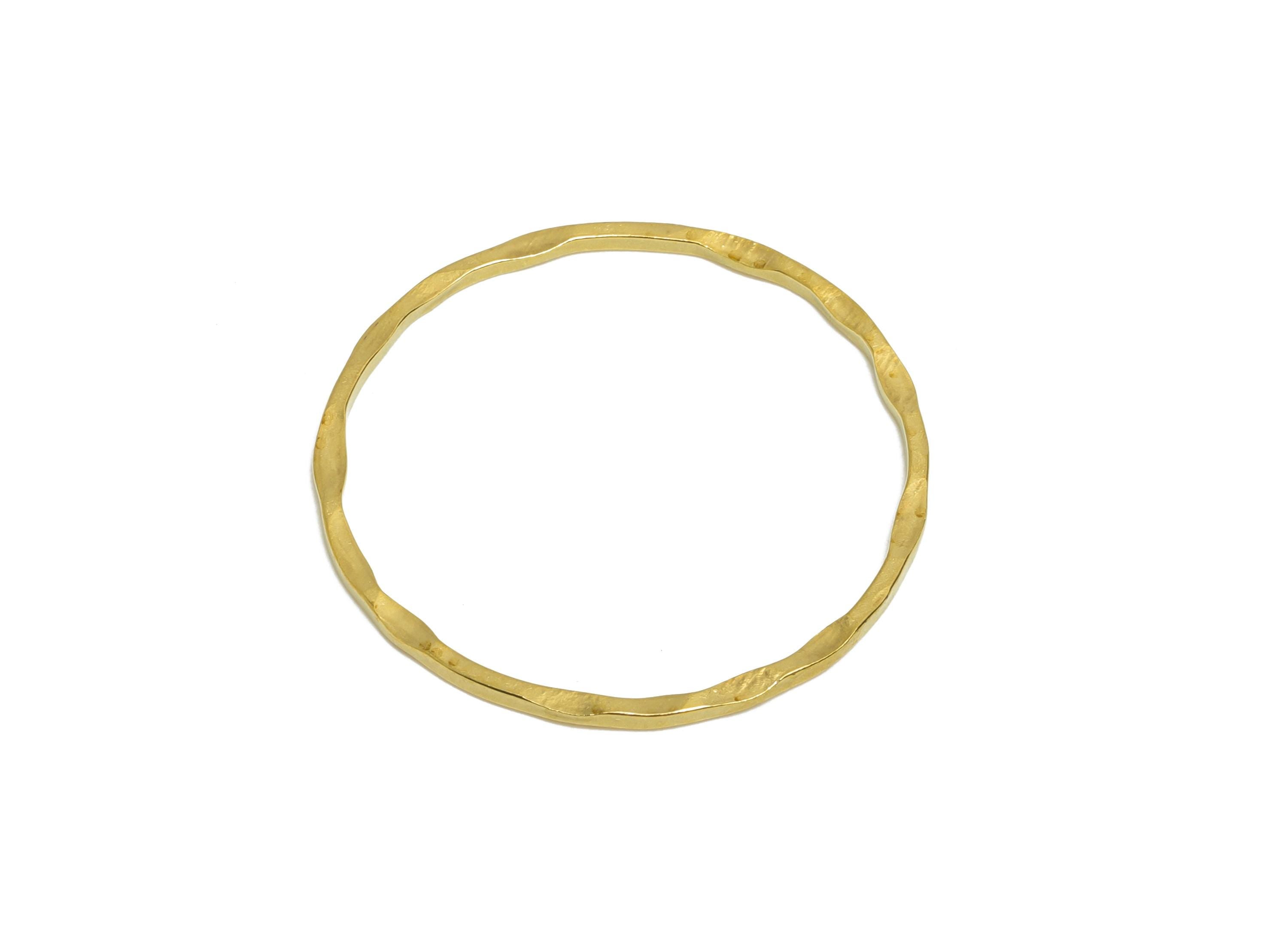 25mm Hammered Ring Connector - Raw Brass Handmade Ring Connector - Circle Jewelry Finding - Irregular Round Jewelry  - 25x1x1mm - PP11402 - DOMEDBAZAAR