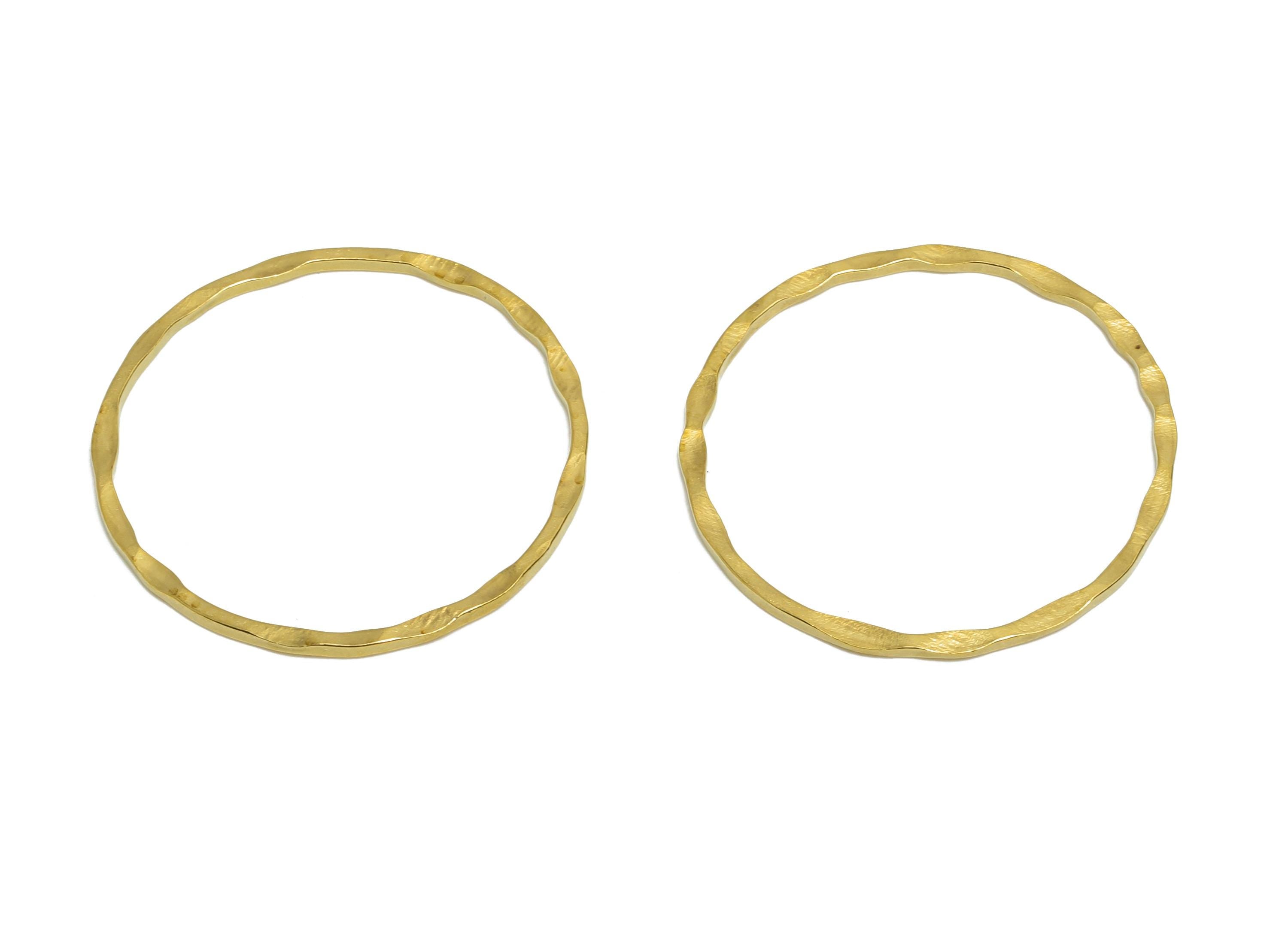 25mm Hammered Ring Connector - Raw Brass Handmade Ring Connector - Circle Jewelry Finding - Irregular Round Jewelry  - 25x1x1mm - PP11402 - DOMEDBAZAAR