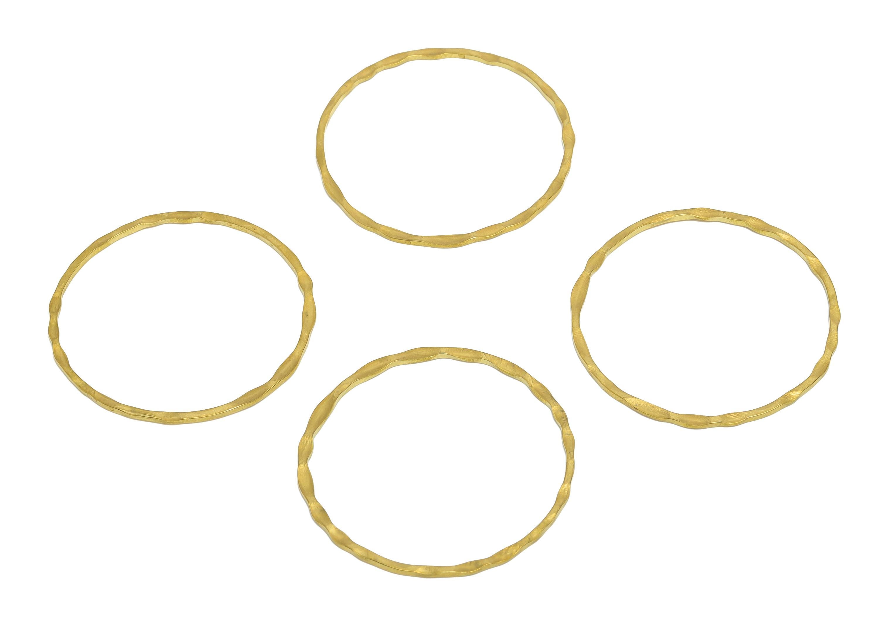 30mm Hammered Ring Connector - Raw Brass Handmade Ring Connector - Circle Jewelry Finding - Irregular Round Jewelry  - 30x1x1mm - PP11403 - DOMEDBAZAAR