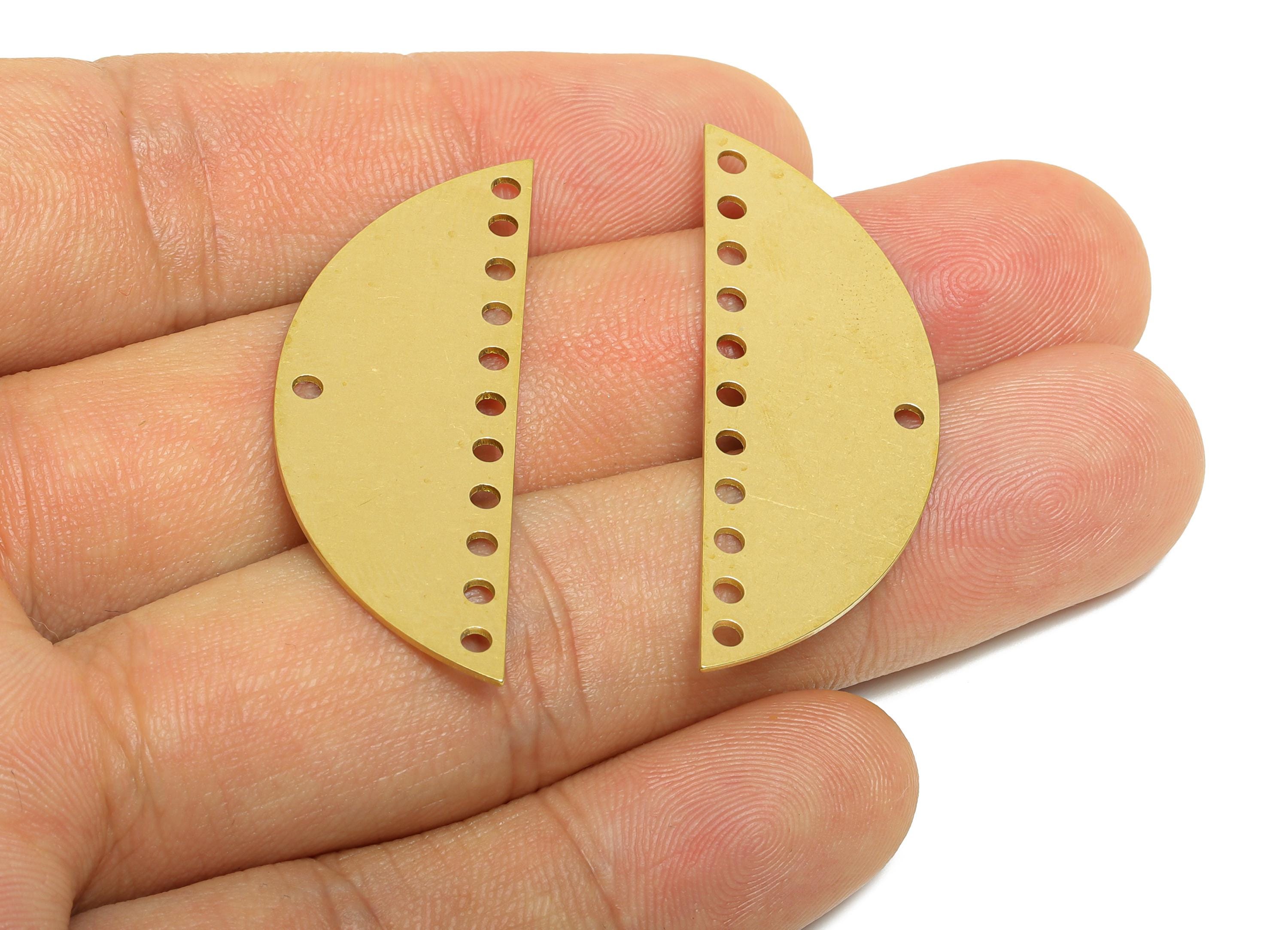 Brass Half Circle Connector - Raw Brass Semicircle Earring Base - Geometric Earring DIY Supply  -Connector for Jewelry - 30x1x1mm - PP11407 - DOMEDBAZAAR